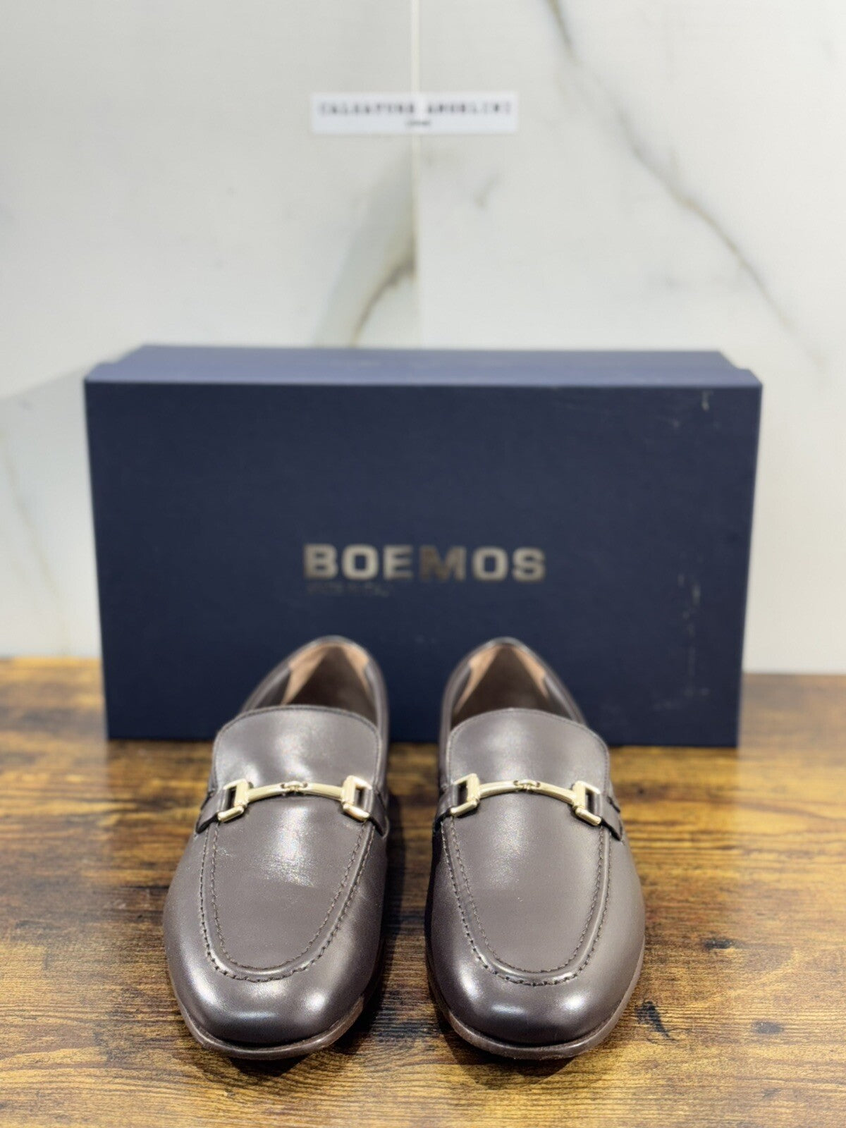 Boemos Mocassino Uomo Fondo Cuoio Cucito Marrone Made In Italy 43