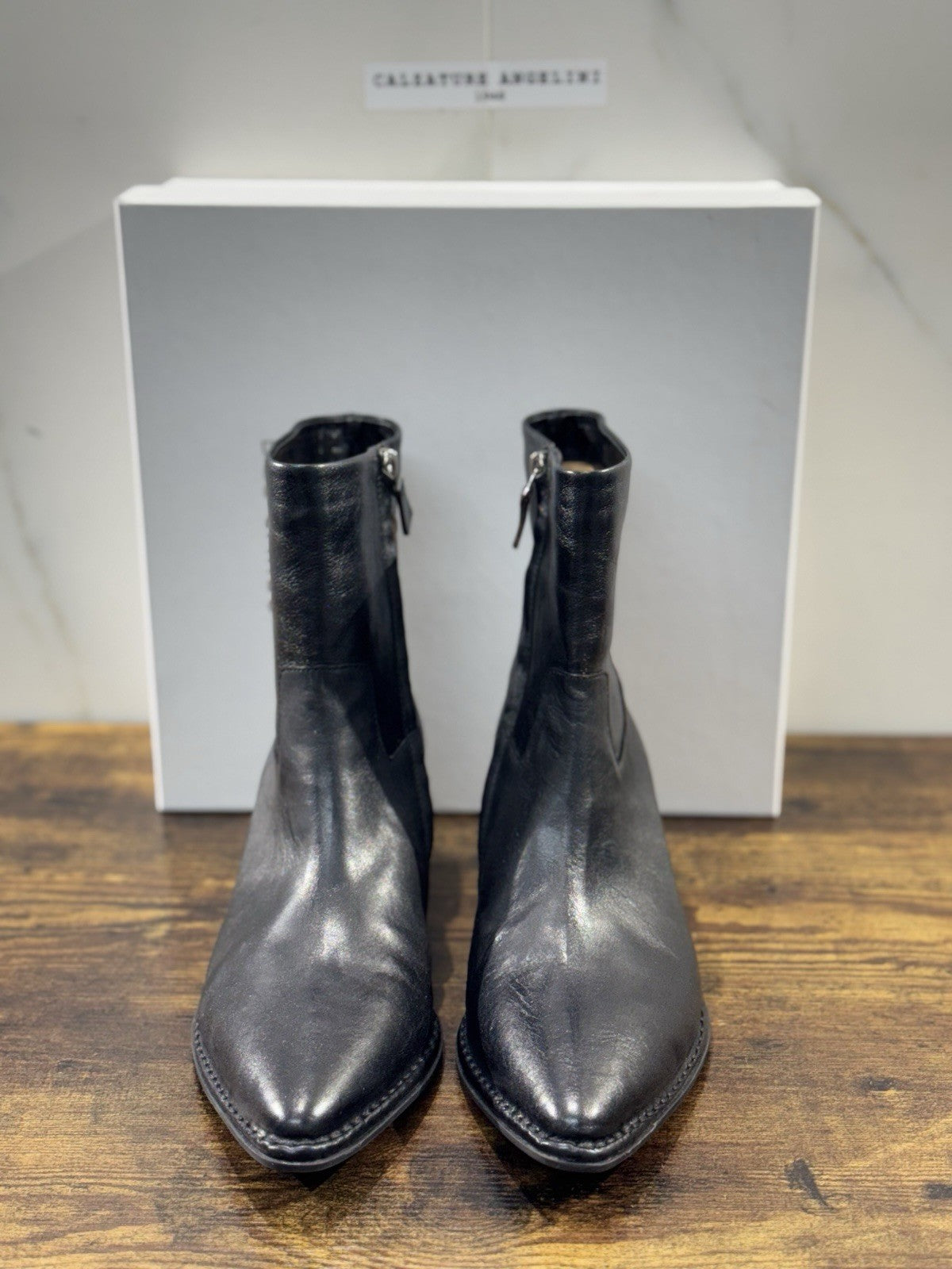 Del Carlo Texano Pelle Nero Luxury Made In Italy Boot Donna 41