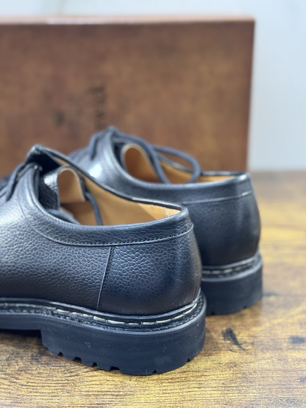 Berwick 1707 Paraboot Uomo Pelle Nero Fondo Vibram Casual Men Shoes 42
