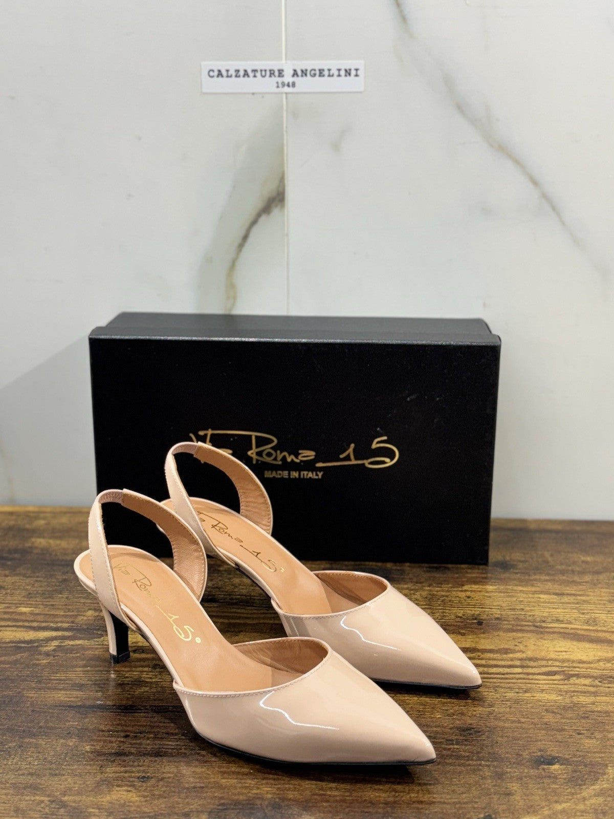 Via Roma 15 Sling Back Vernice Blush Donna 36