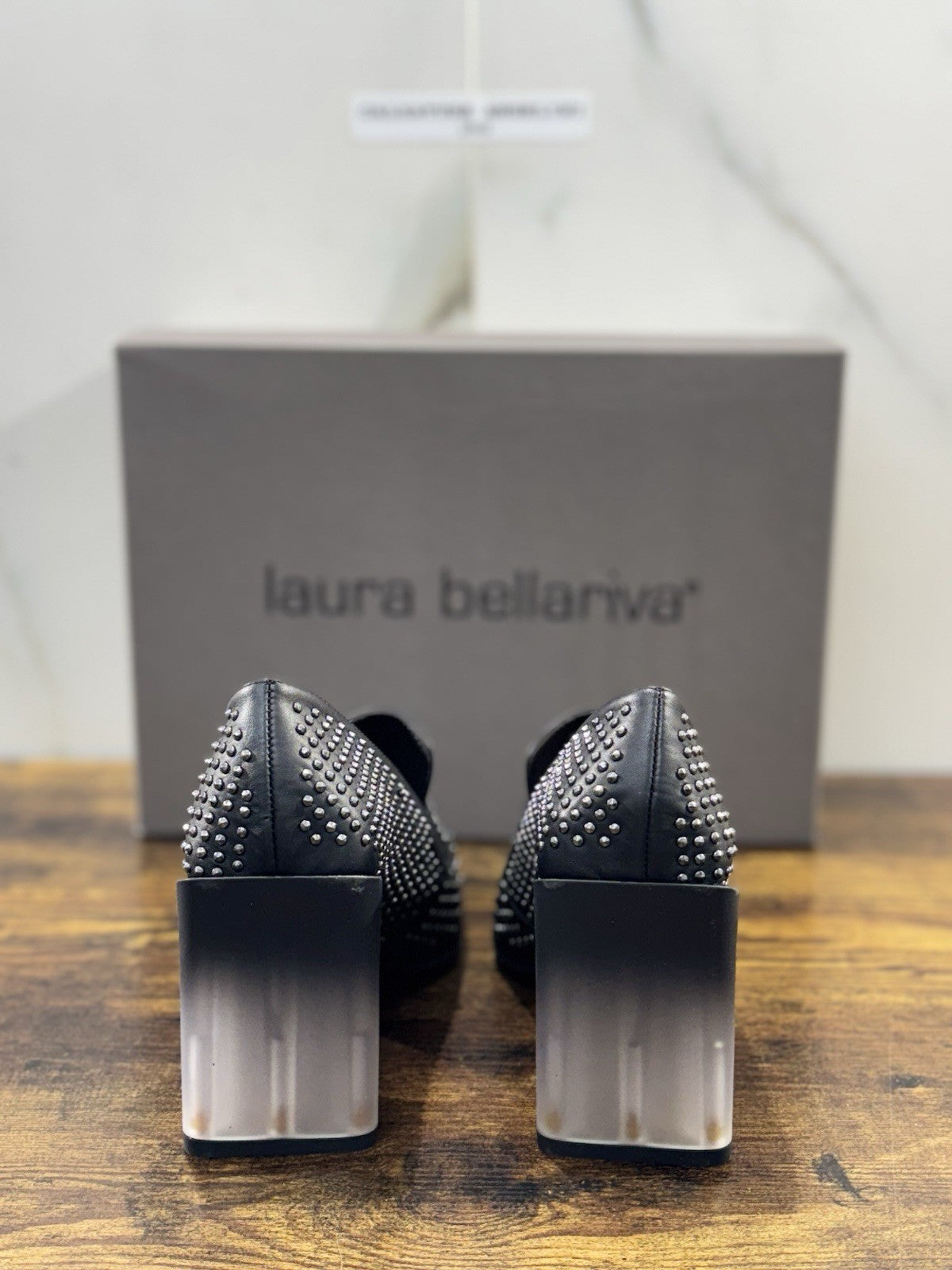 Laura Bellariva Mocassino Donna Pelle Nera Borchie Casual 37