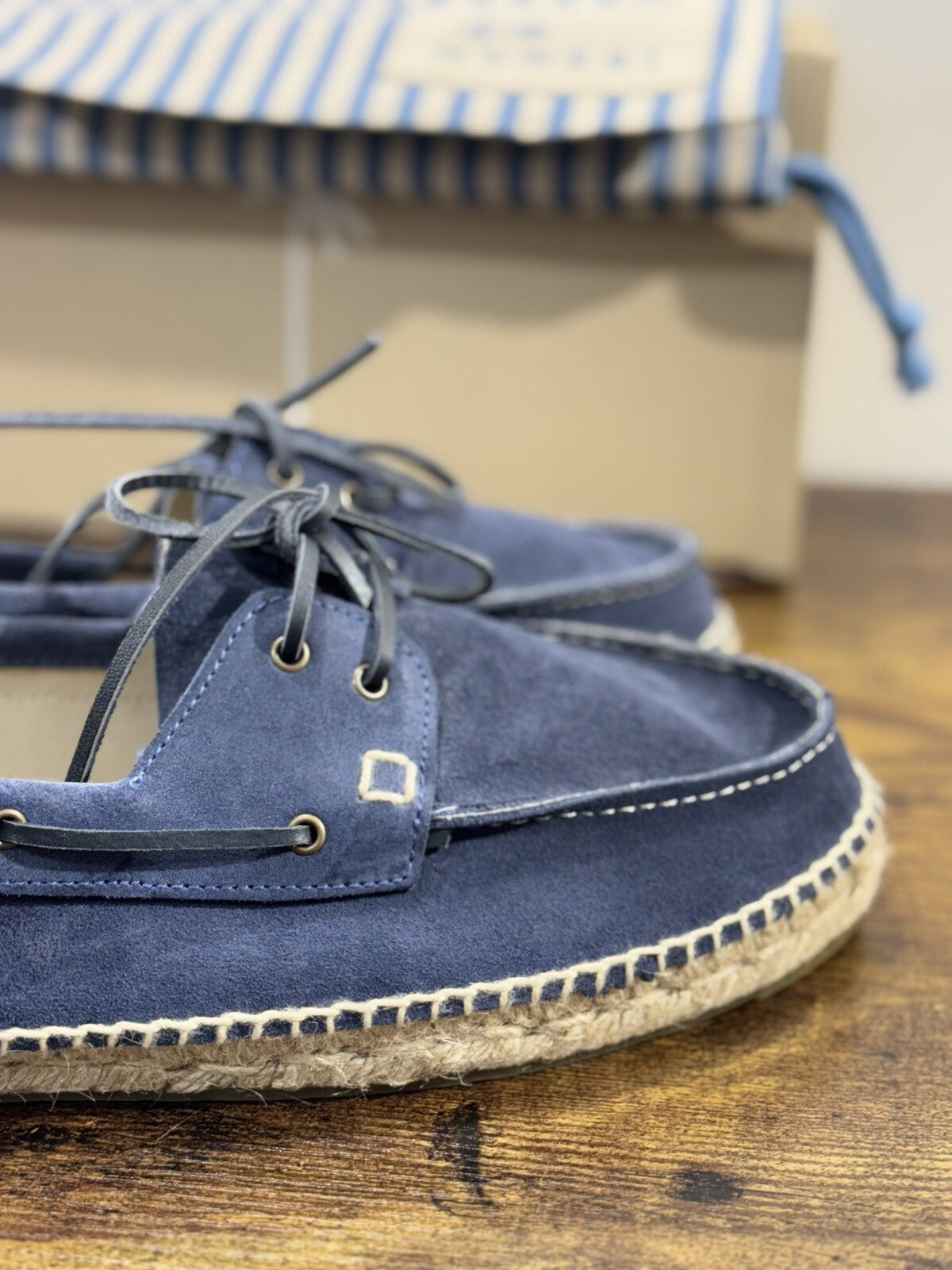 Manebi’ Scarpa Uomo Boat Shoes Suede Blu Casual Epsadrillas 43