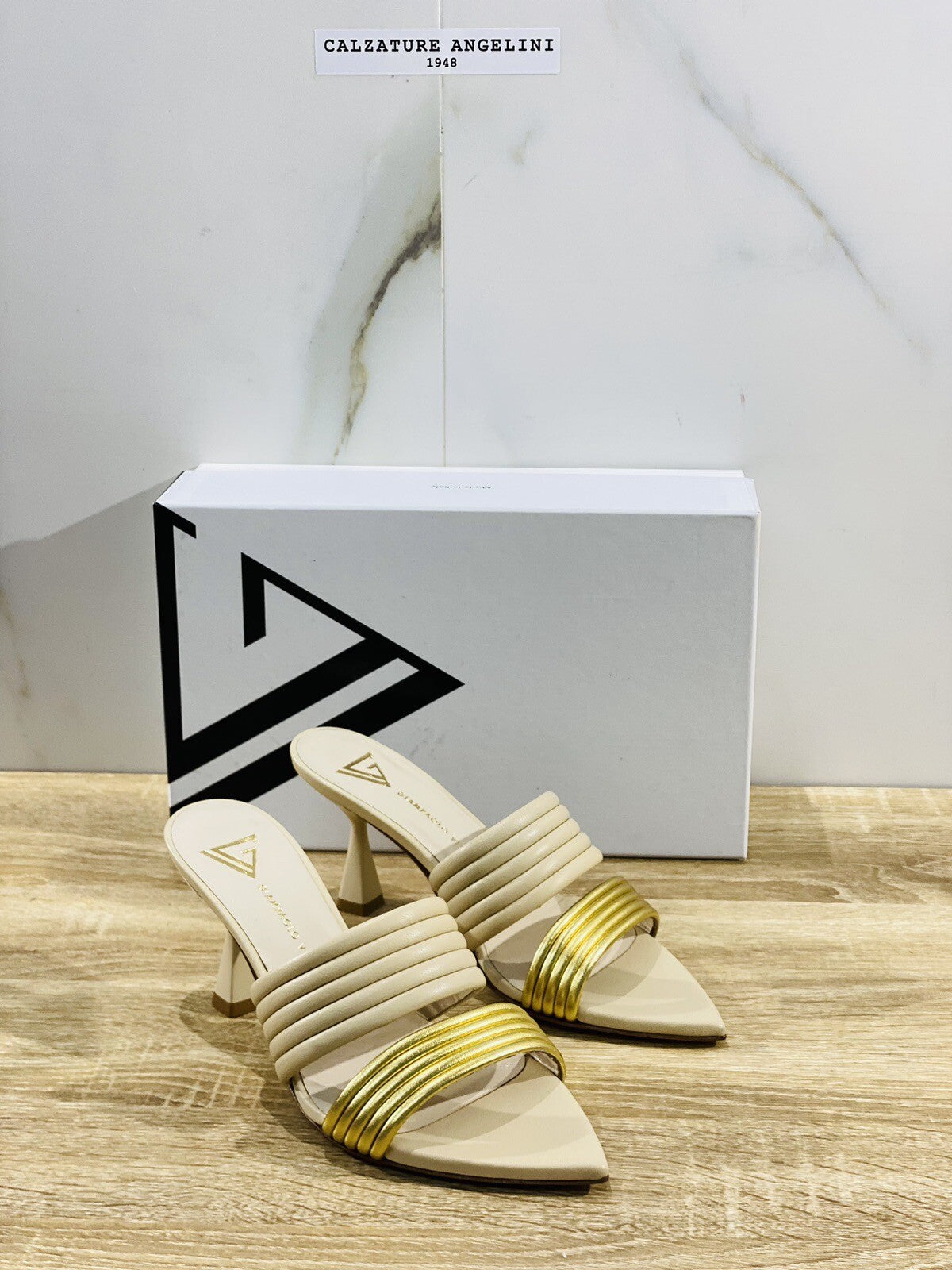Giampaolo Viozzi Sandalo Donna Beige Gold Luxury Woman Sandal 40