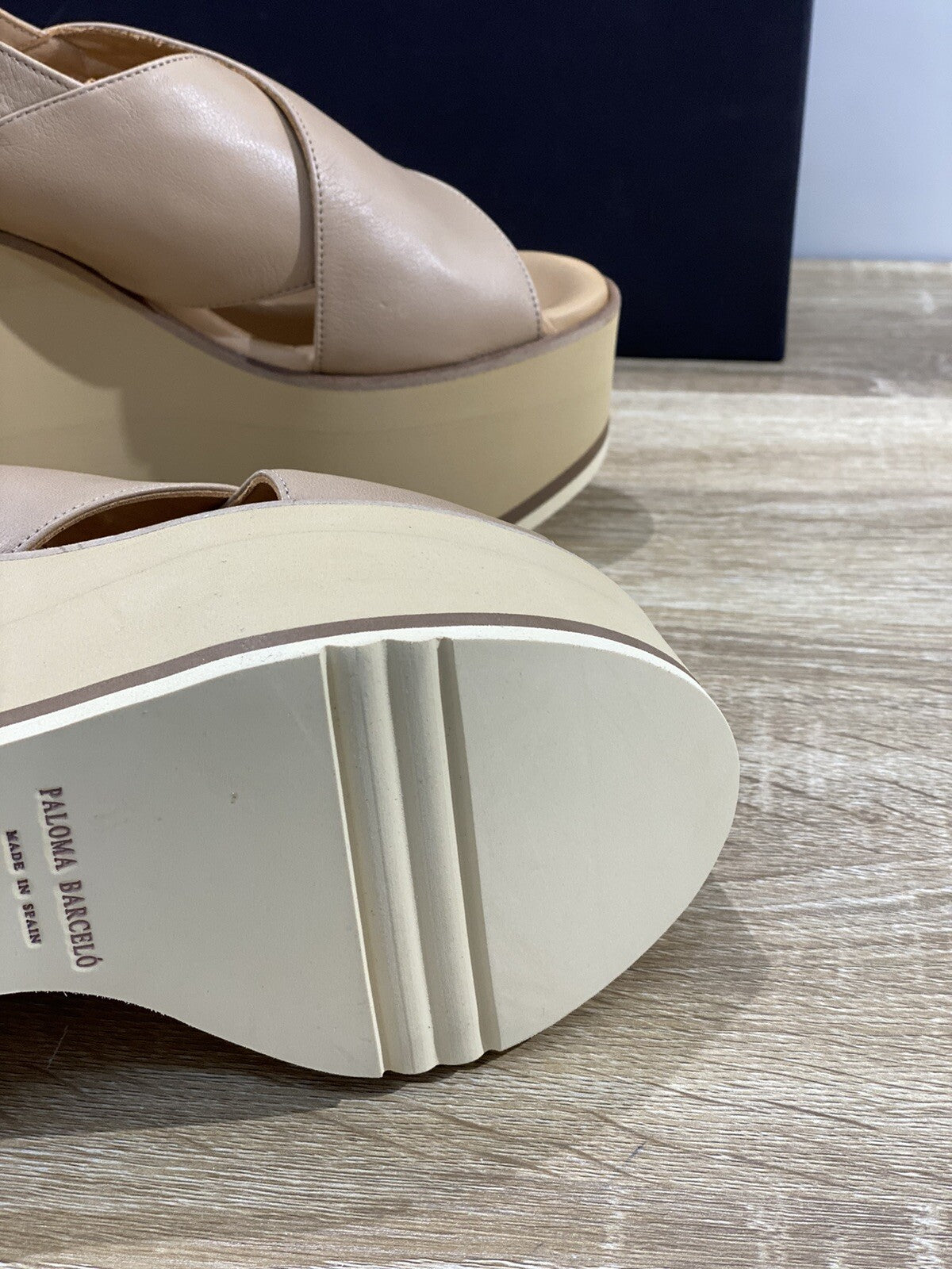 Paloma Barcelo’ sandalo donna Mazaruni Pelle Nocciola zeppa 36