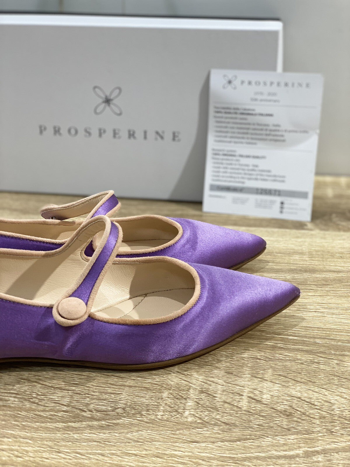 Prosperine Donna Ballerina Lavorazione Sacchetto Raso Viola 39