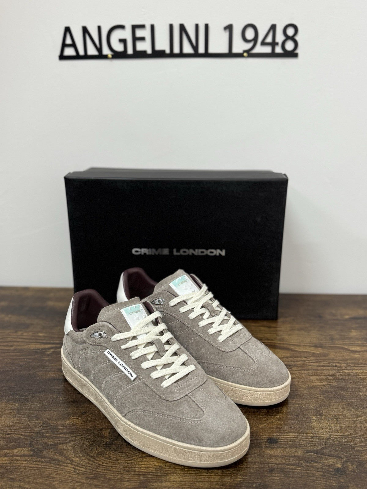 Crime London Sneaker Wembley Suede Grey Casual Uomo 42