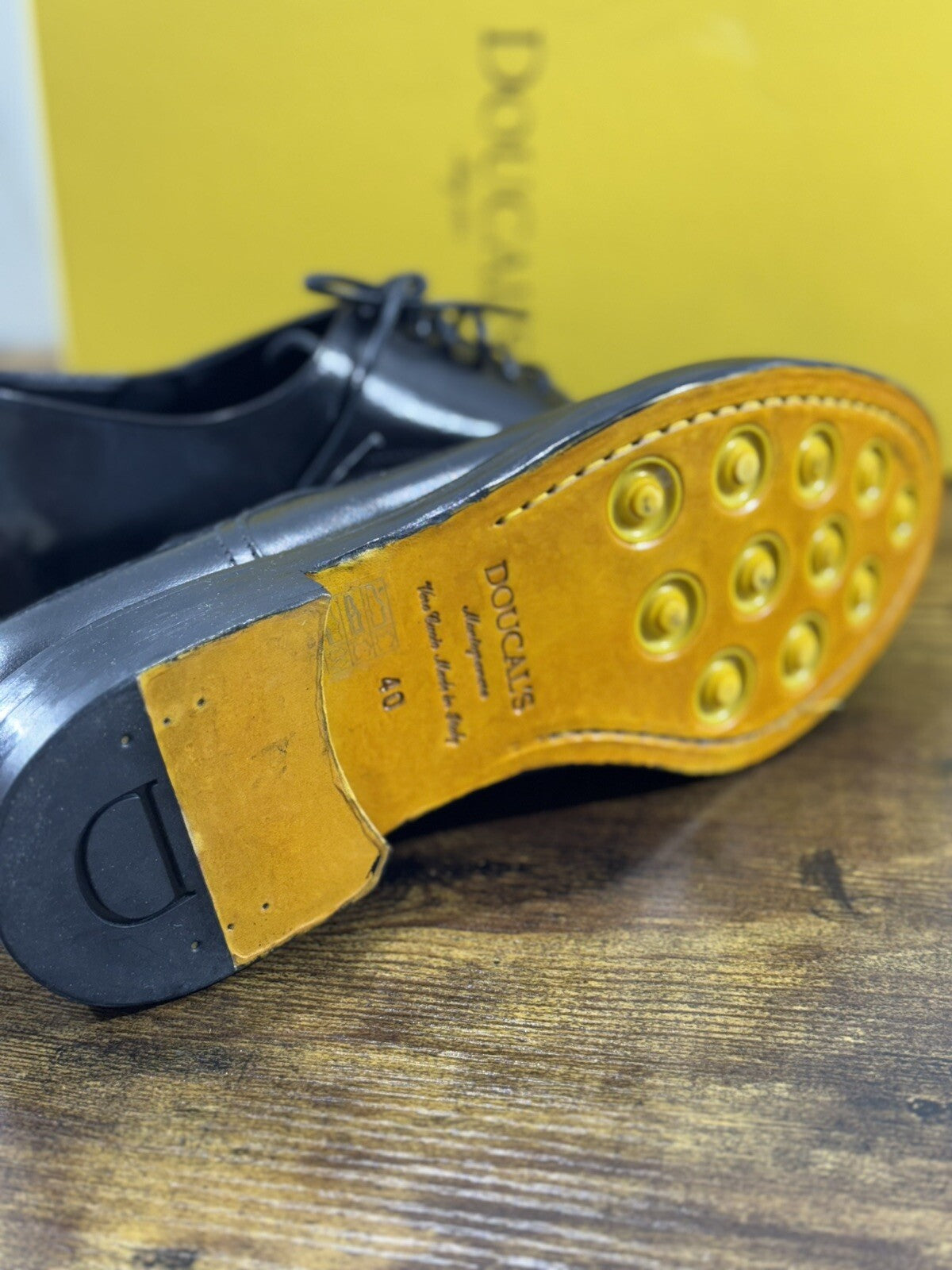 Doucal’s Scarpa Uomo Derby Pelle Nero Luxury Men Doucal’s Shoes 40