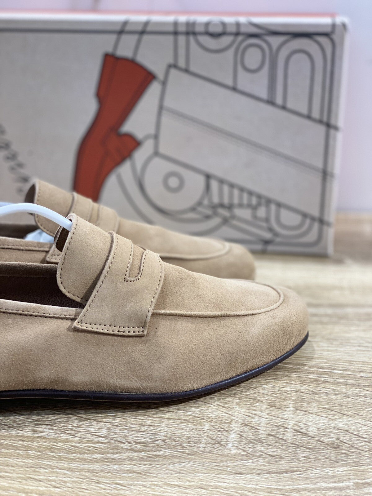 Il Mocassino Scarpa Uomo Tasca In Suede Sabbia Luxury Men Shoes 42.5