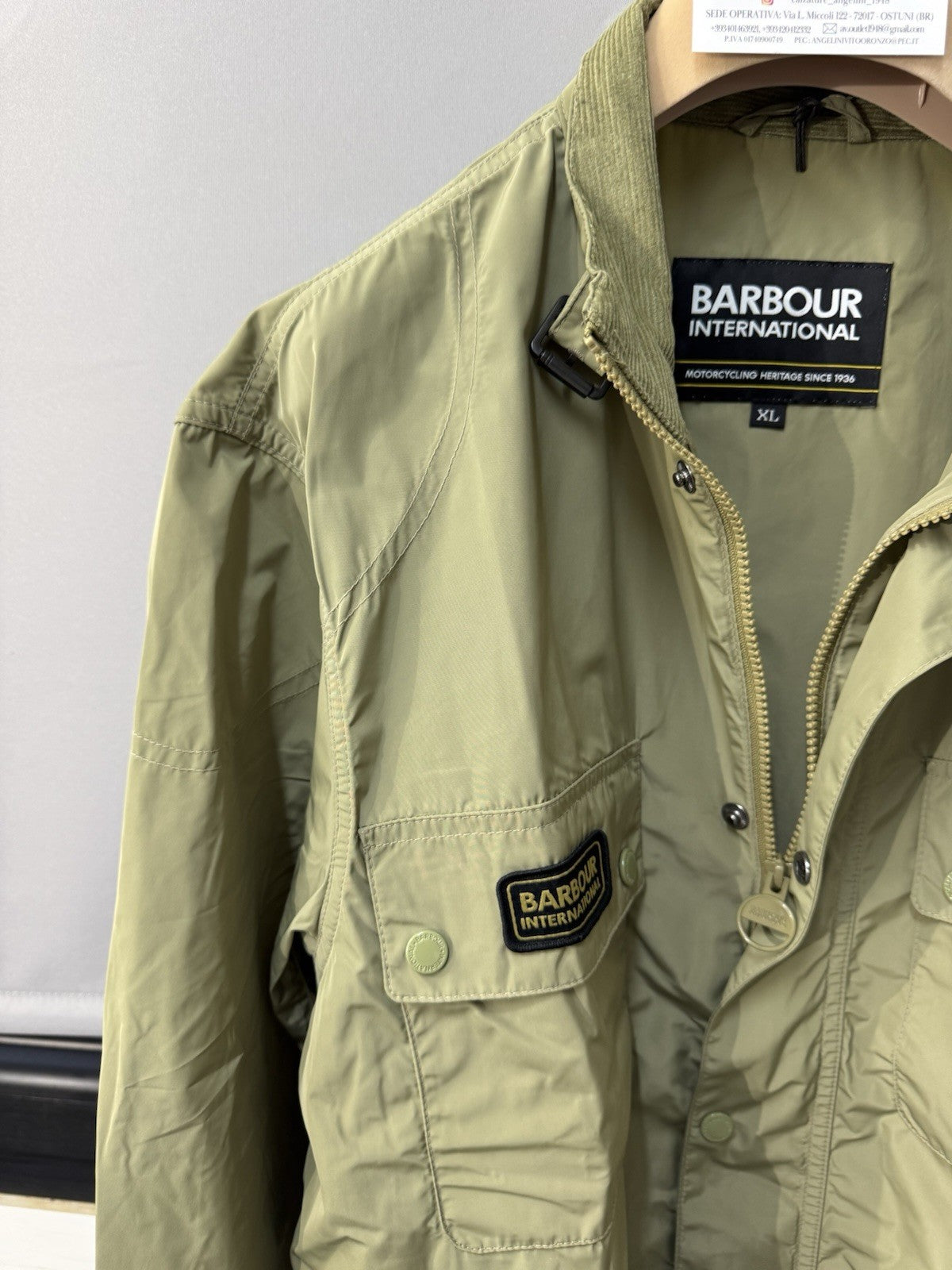 Barbour International Merton Showerproof Jacket Bleached Olive Uomo XL