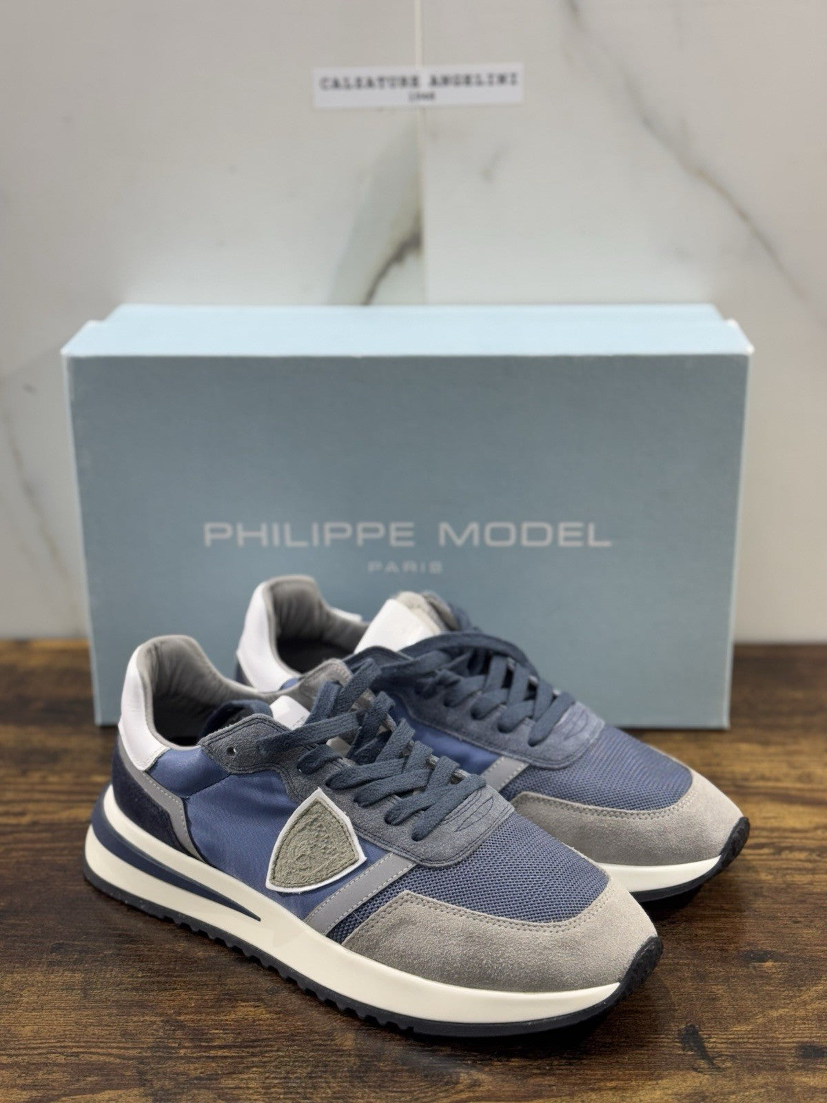 Philippe Model Tropez Sneaker Pelle Grey Blu Casual Uomo 40