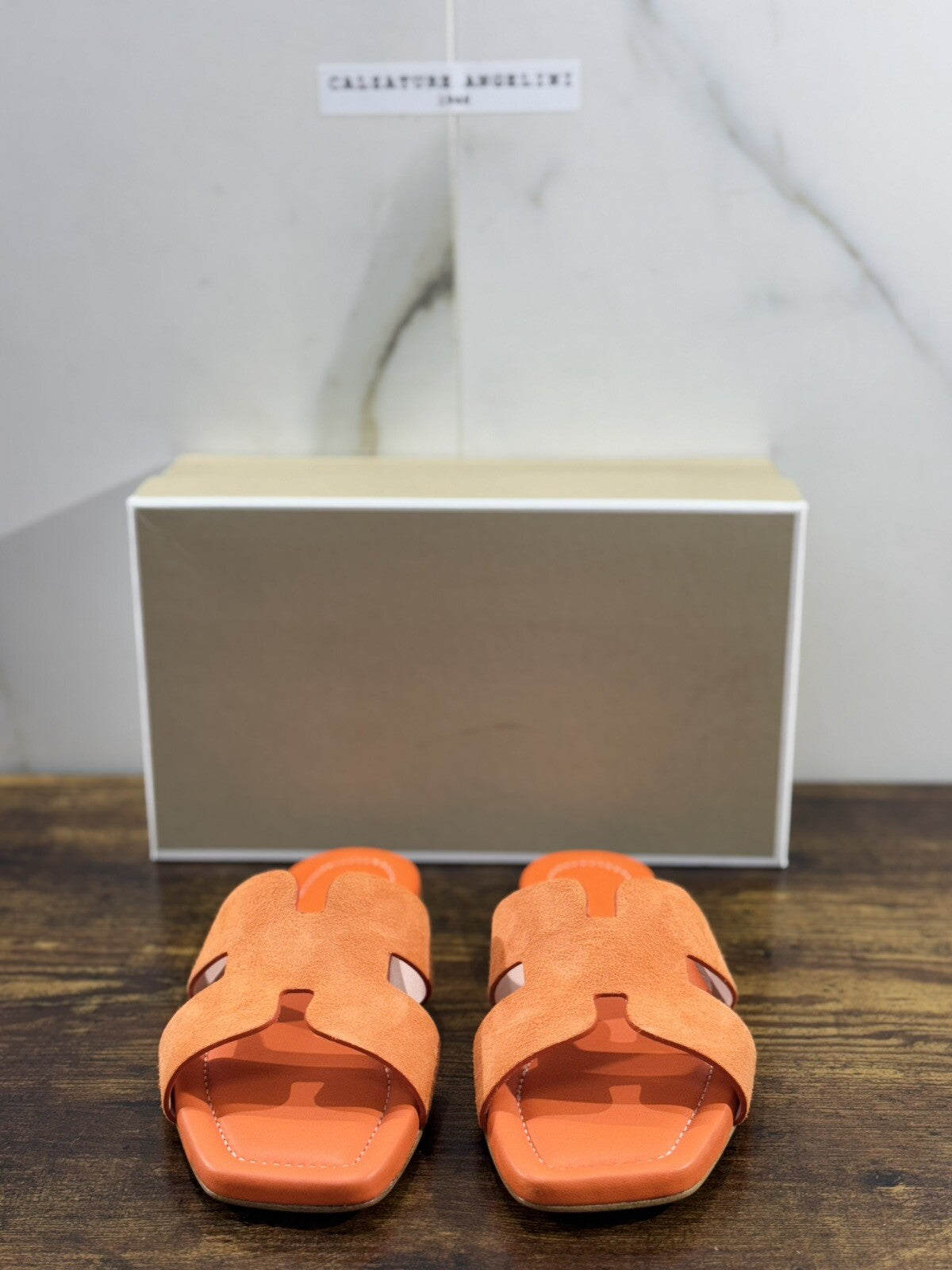 Capri Sandalo Donna In Suede Orange Soft Fatto A Mano In Italia Fondo Cuoio 38