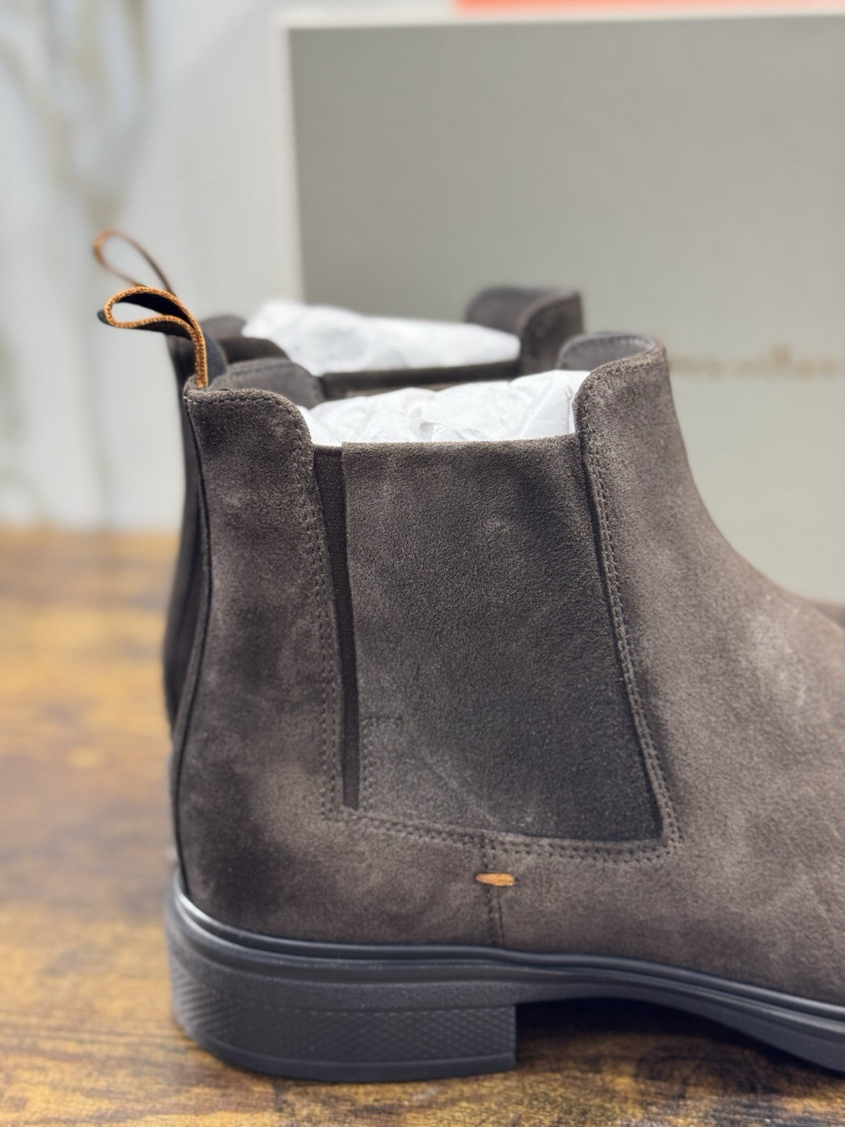Santoni Chelsea Boot Extra Light Suede Marrone Luxury Santoni Uomo 43