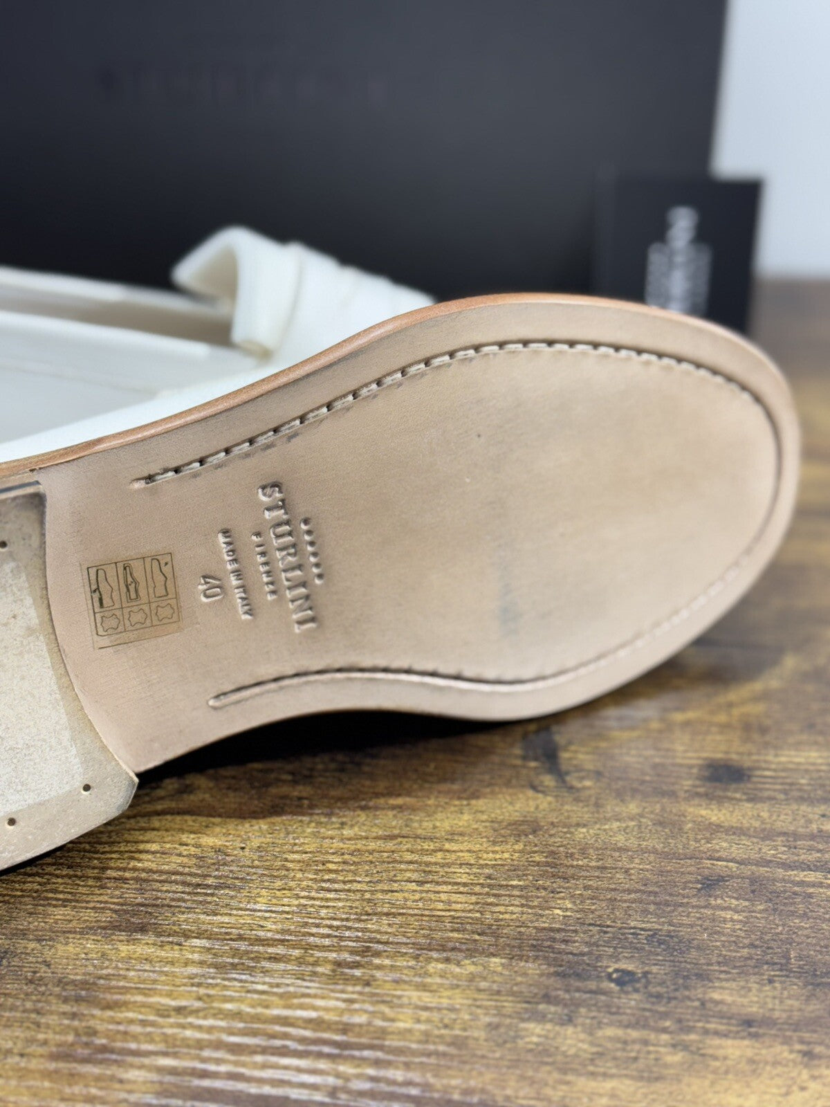 Sturlini Firenze Mocassino Uomo Pelle Bianco Luxury Craftmanship Men 40