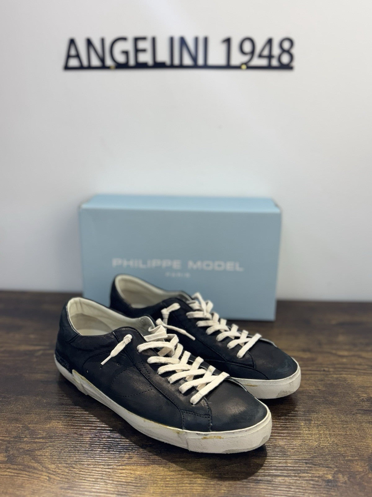 Philippe Model Paris Low Pelle Nera Casual Sneaker Uomo 45