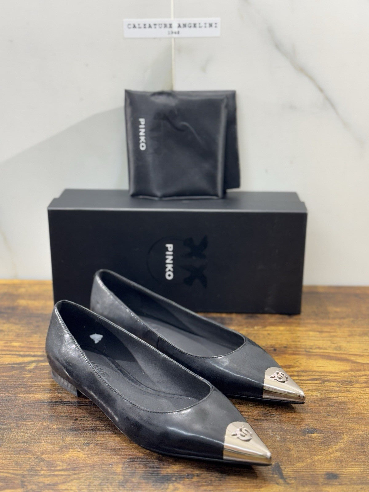 Pinko Ballerina Gianira Pelle Nera Casual Pinko Donna 40