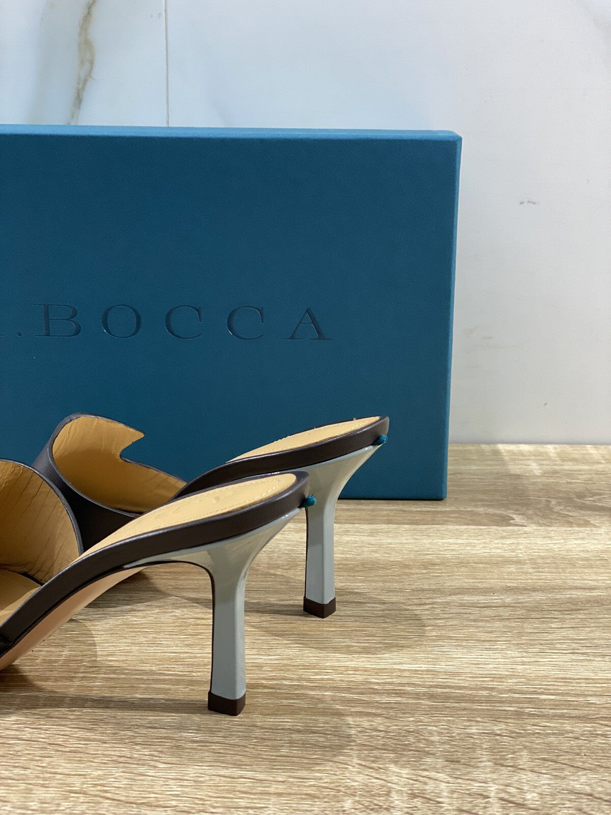 A.bocca Sandalo Donna AB2277 In Pelle Caffè Luxury Sandal Woman 36