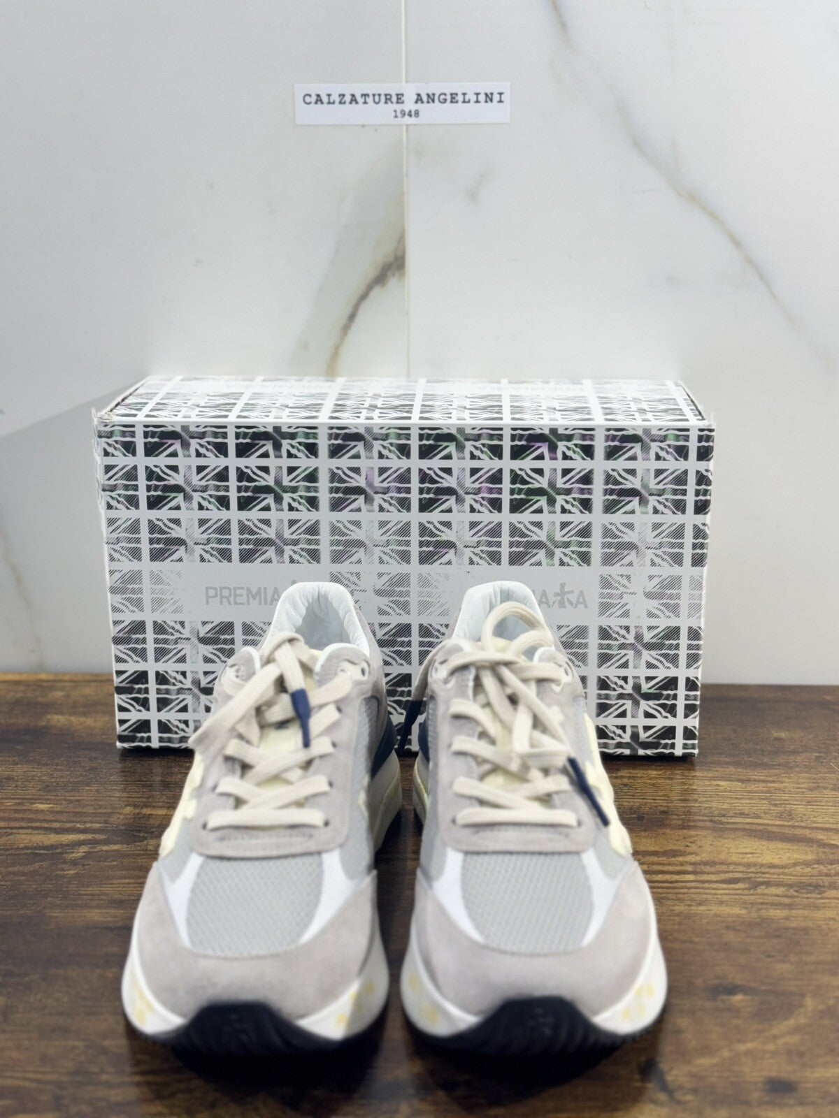 Premiata Moe Run Sneaker Uomo Pelle Grigia Casual Sneaker Premiata Uomo 40