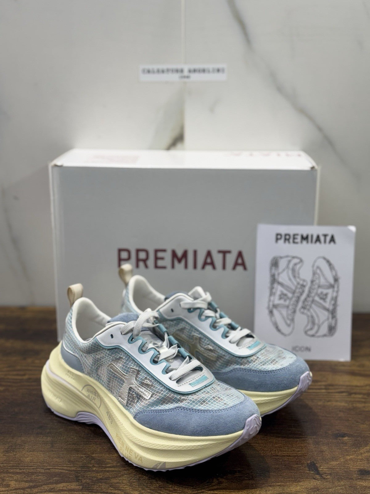 Premiata Timeless Trainer Sneaker Hill Azul Casual Premiata Scarpa Donna 40