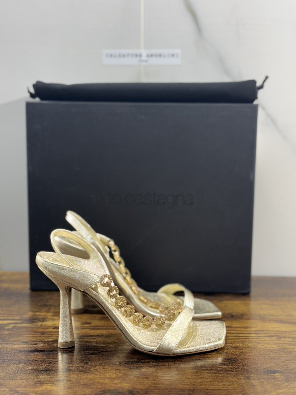 Aldo Castagna Sandalo Donna Rihanna Pelle Platino Luxury Woman Sandal 37