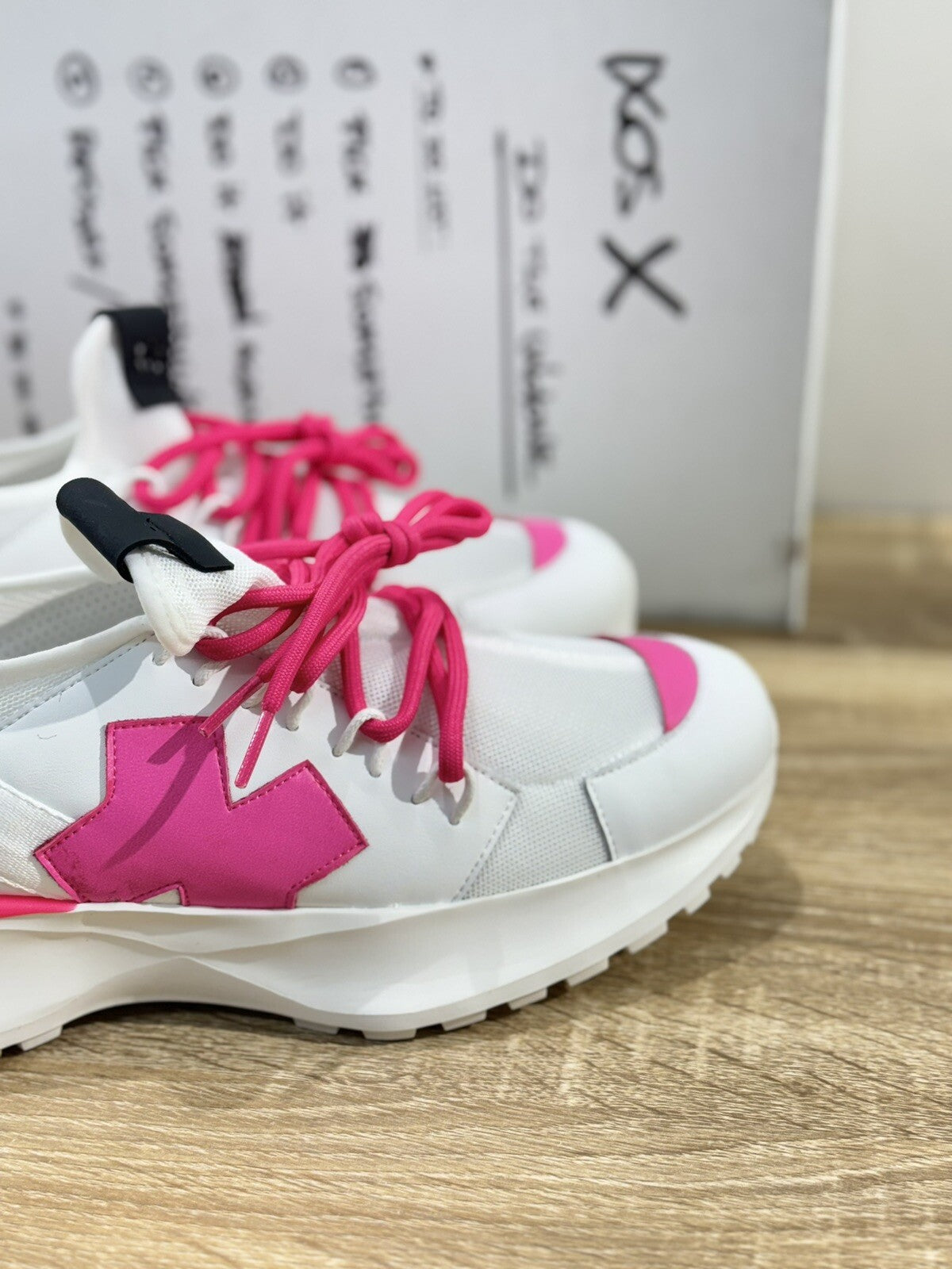Ixos Sneaker Running Donna Pelle Bianca Fucsia Casual Extra Light 41