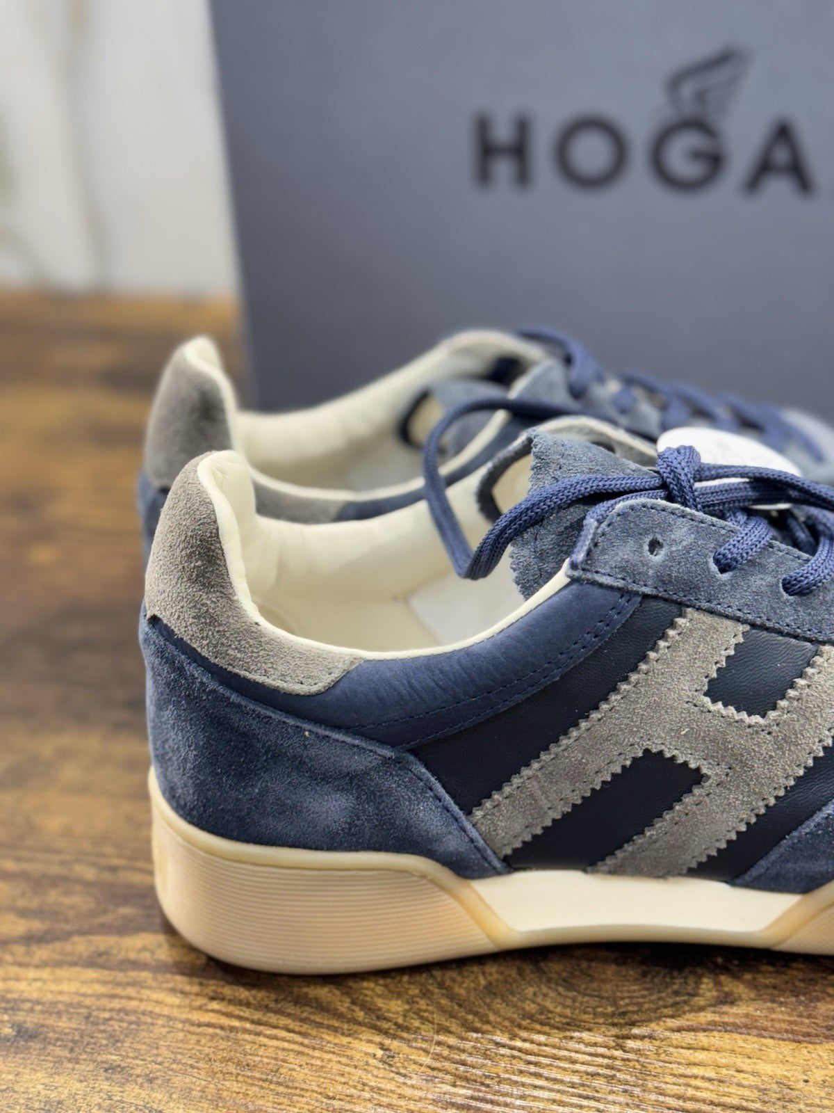 Hogan H357 Sneaker Pelle Blu Casual Hogan Uomo 44