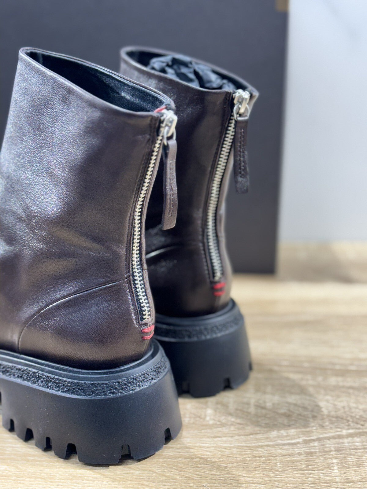 HALMANERA Biker Donna Rama Pelle Marrone Extra Light Casual Handmade Boot 41