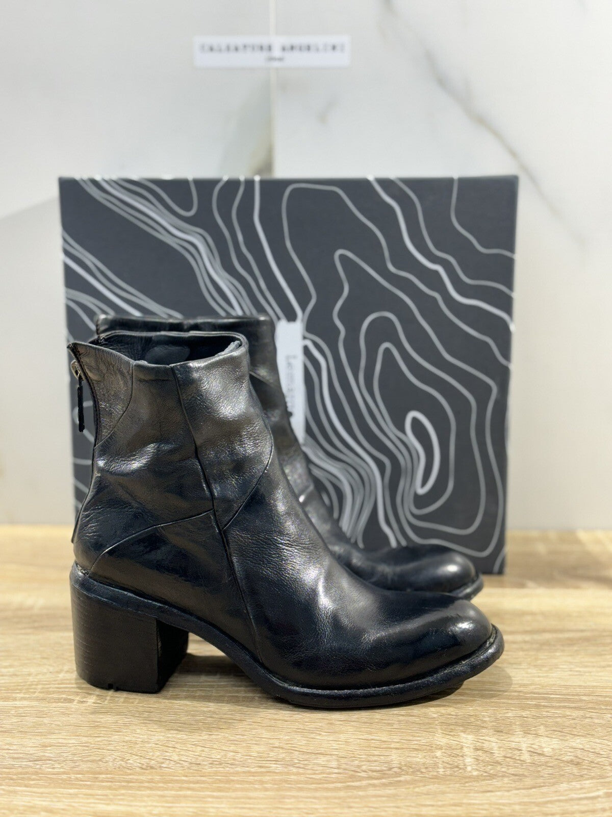 Lemargo Stivaletto Donna Luxury Fondo Gomma Vibram Pelle Nero Causal Boot 37
