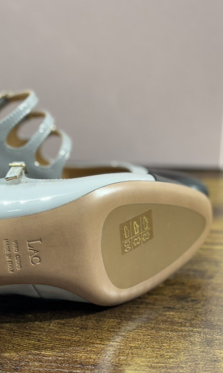 Relac Scarpa Donna Maryjane Grigio Nero Luxury Handmade Shoes Relac 37