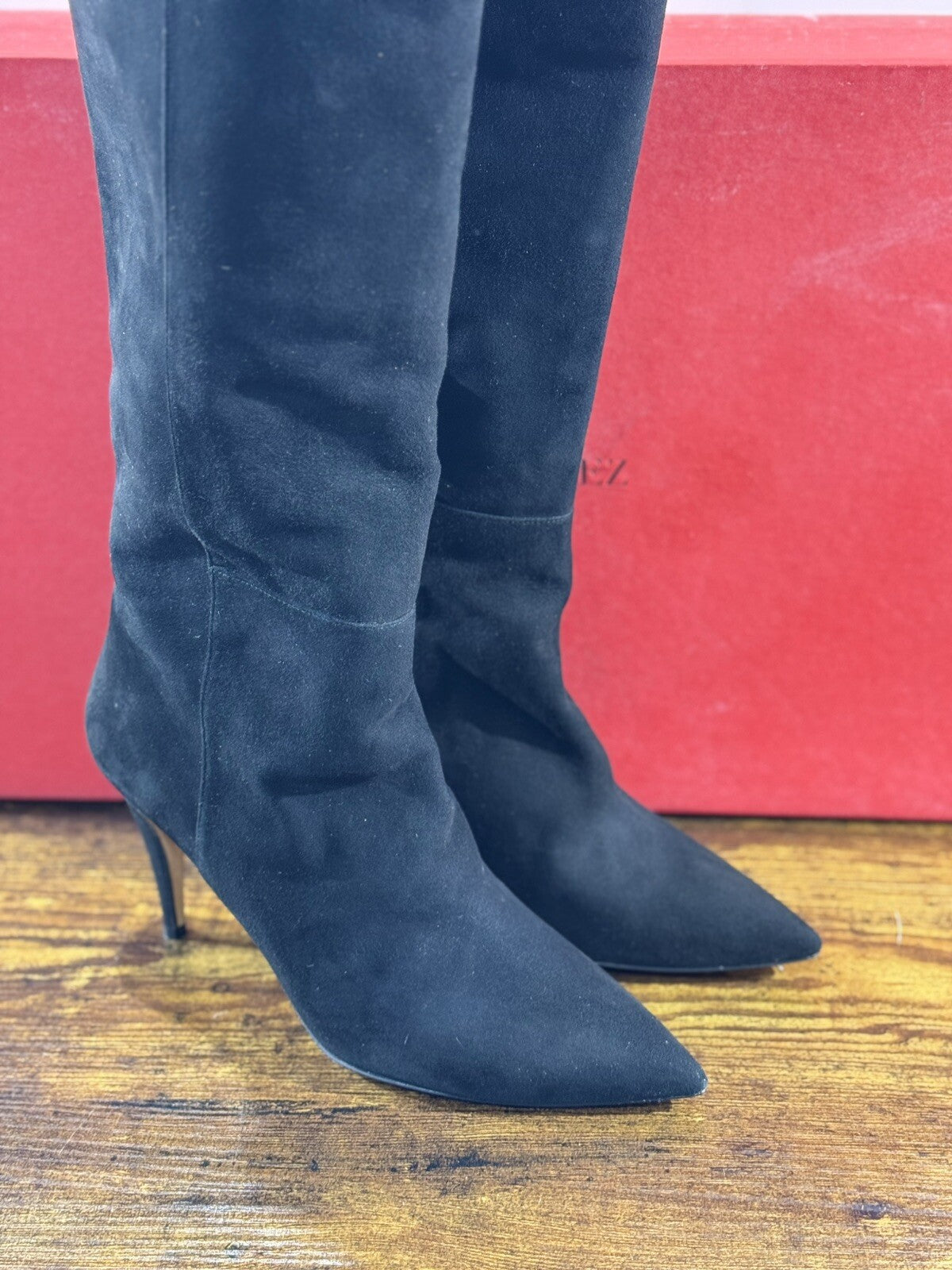 Pura Lopez Stivale Donna Sopra Ginocchio Suede Nero Luxury Boot 39