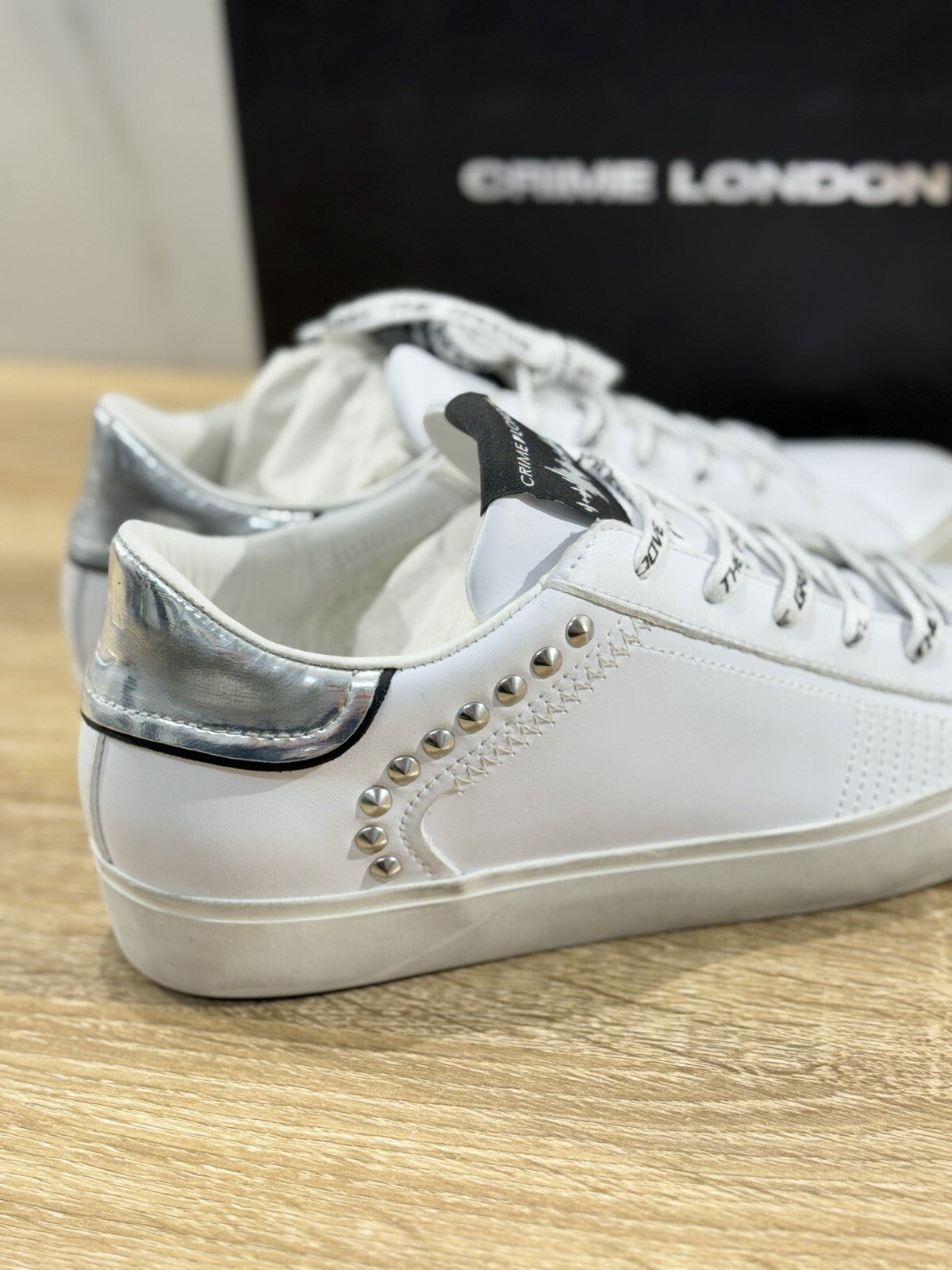 Crime London Sneaker Uomo Low Top Distressed Pelle Casual Men Shoes 42