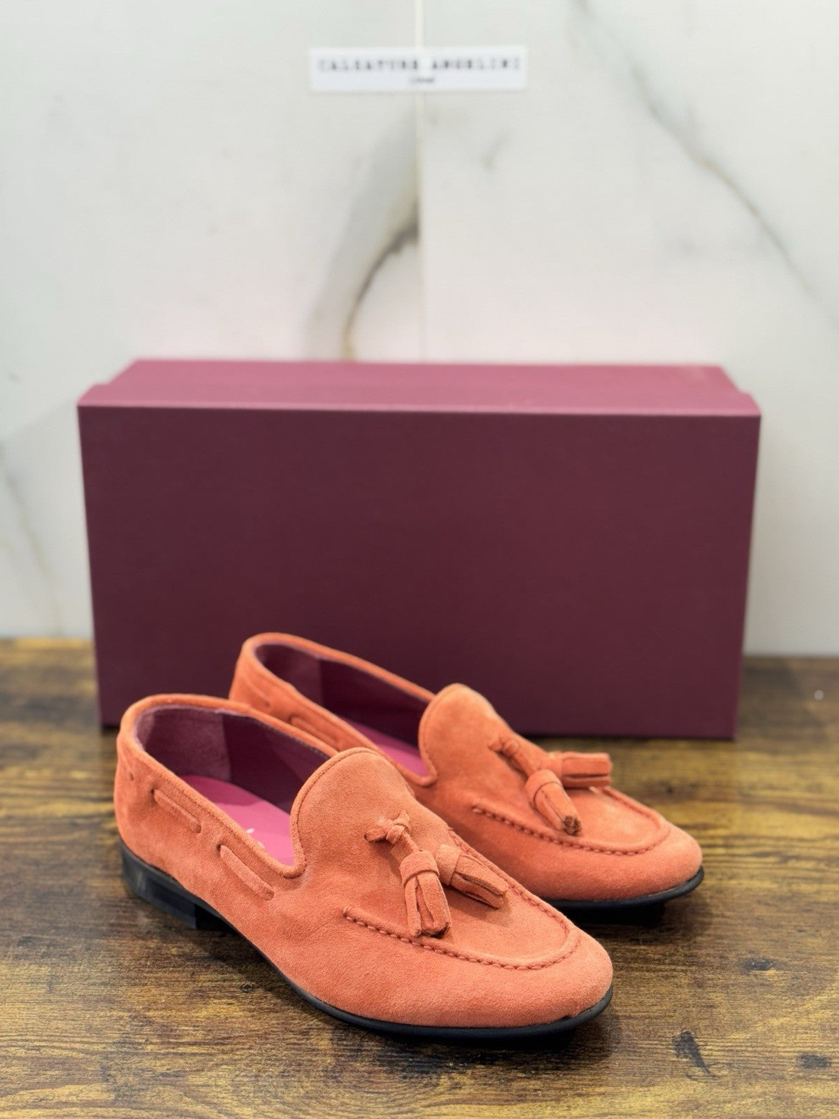Seboy’s Mocassino Pelle Suede Arancio Nappine Casual Donna 36