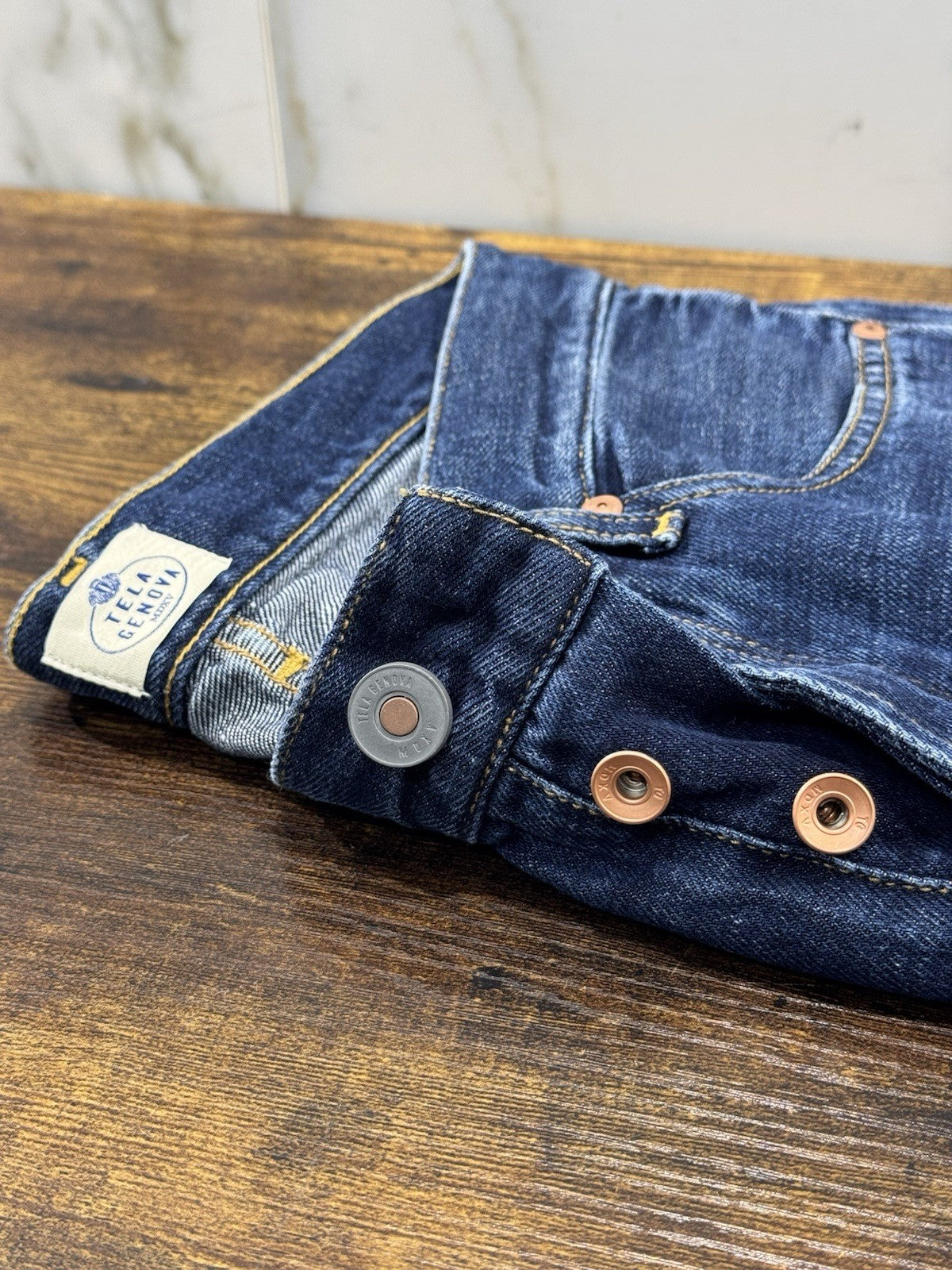Tela Genova Jeans Cosmy Blue Cotone E Lino Casual Tela Genova Icon Jeans 34