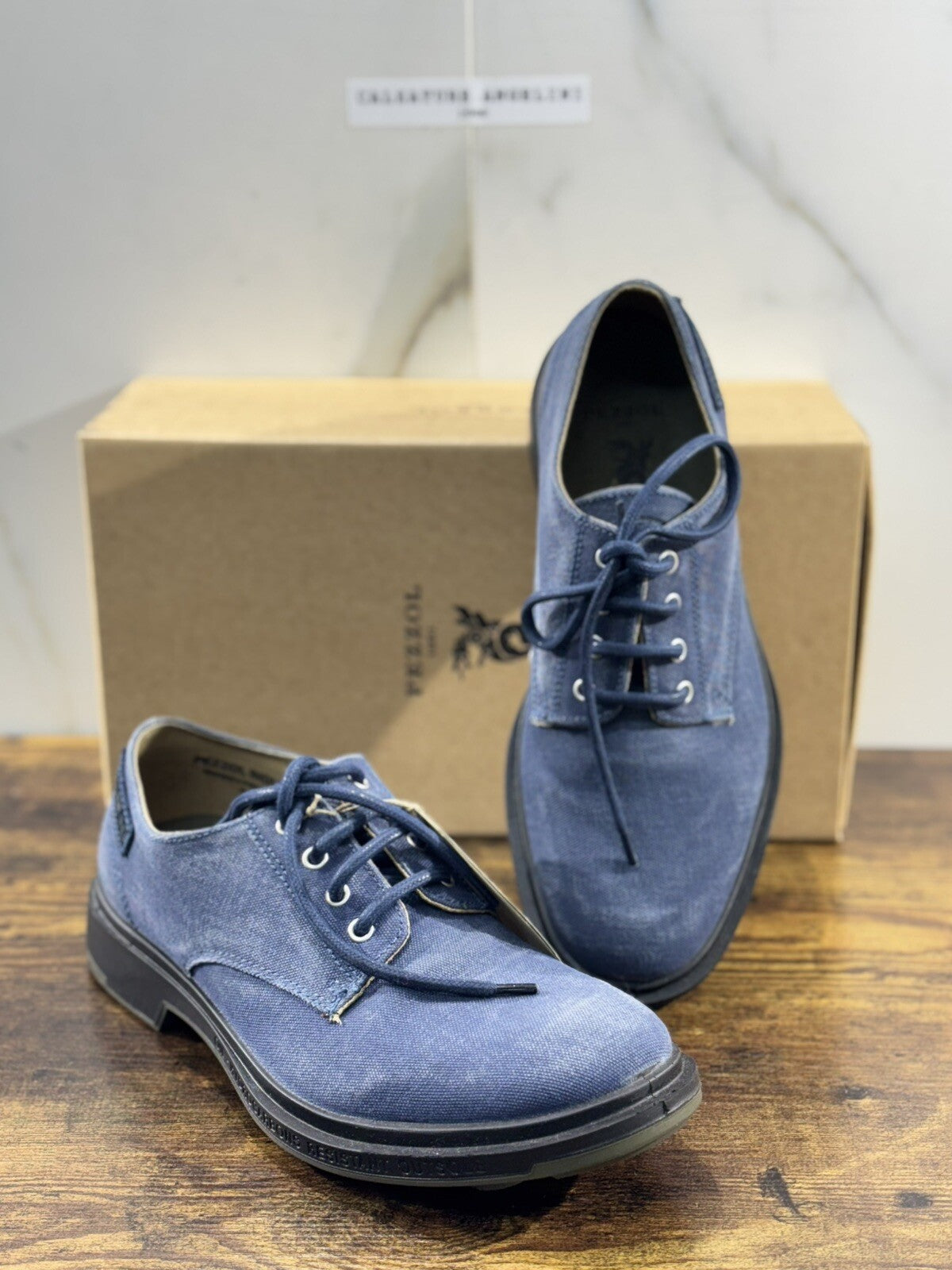 Pezzol 1951 Scarpa Uomo Derby Archivio 62 Canvas Blu 40
