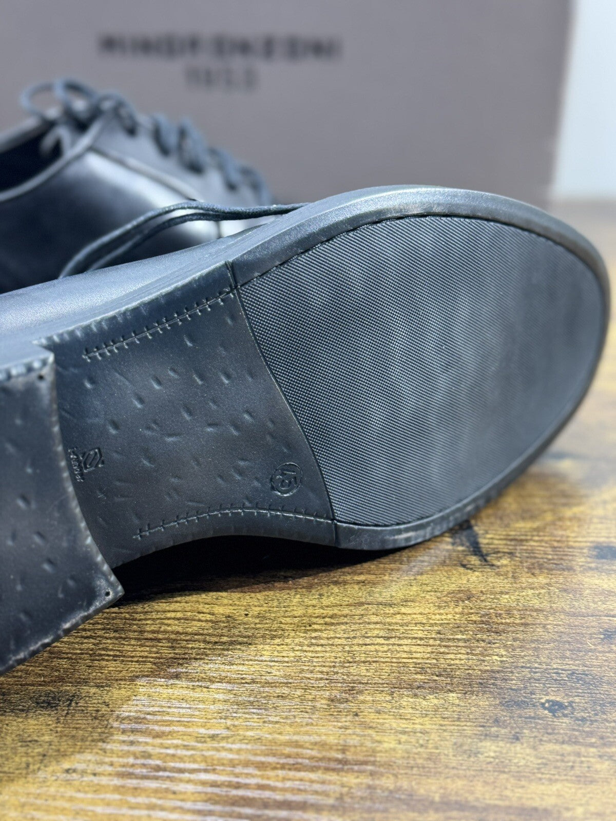 Minoronzoni 1953 Derby Uomo Pelle Nera Fondo Gomma Causal Men Shoe 45