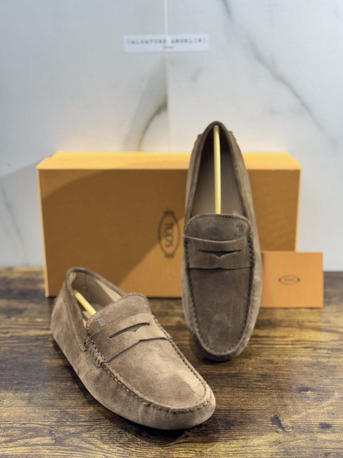 Tod’s Mocassino Uomo Icon Driver Gommino Suede Dark Brown Luxury Tod’s 40.5