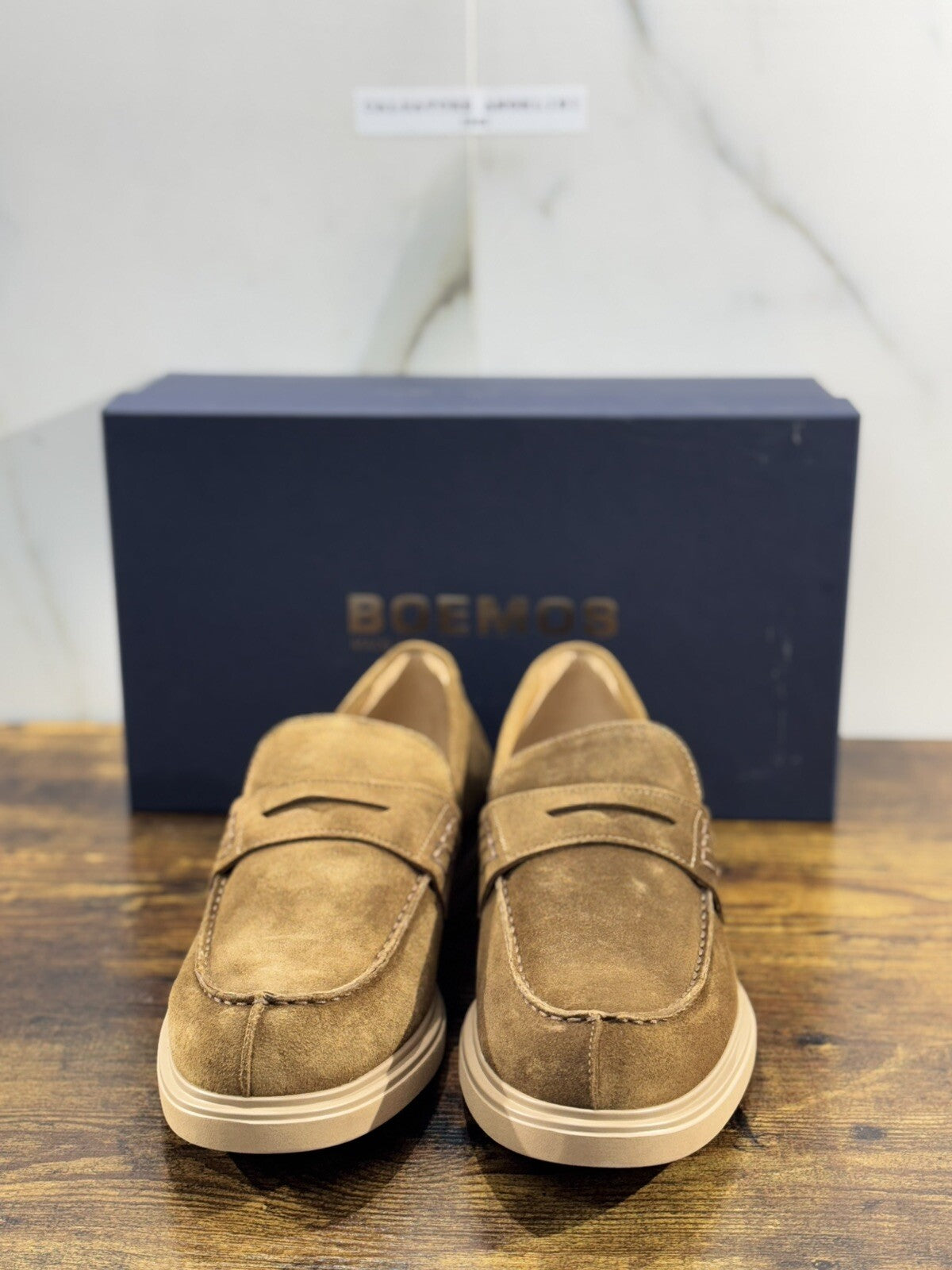Boemos Mocassino Uomo Fondo Gomma Extra Light Suede Sigaro Made In Italy 43