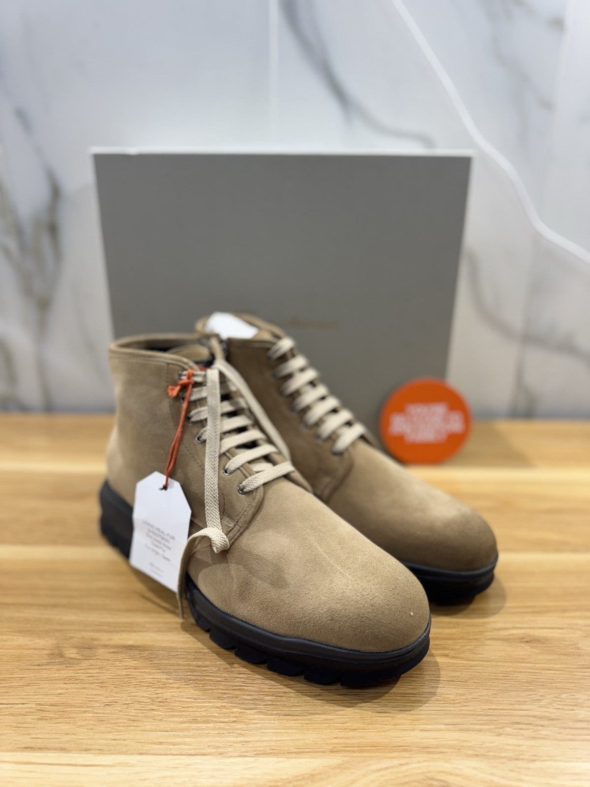 Santoni Polacco Uomo Suede Beige Pelliccia Interna Luxury Santoni Uomo 43