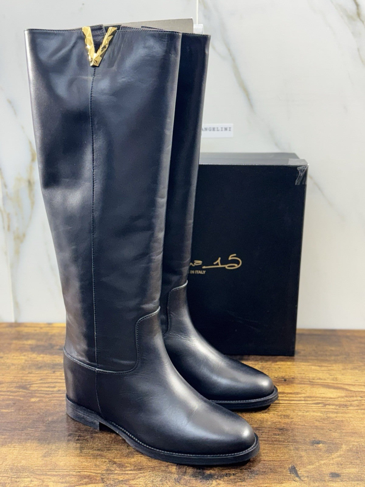 Via roma 15 stivale donna 4055 Pelle Nera luxury boot via roma 15 Icon 40