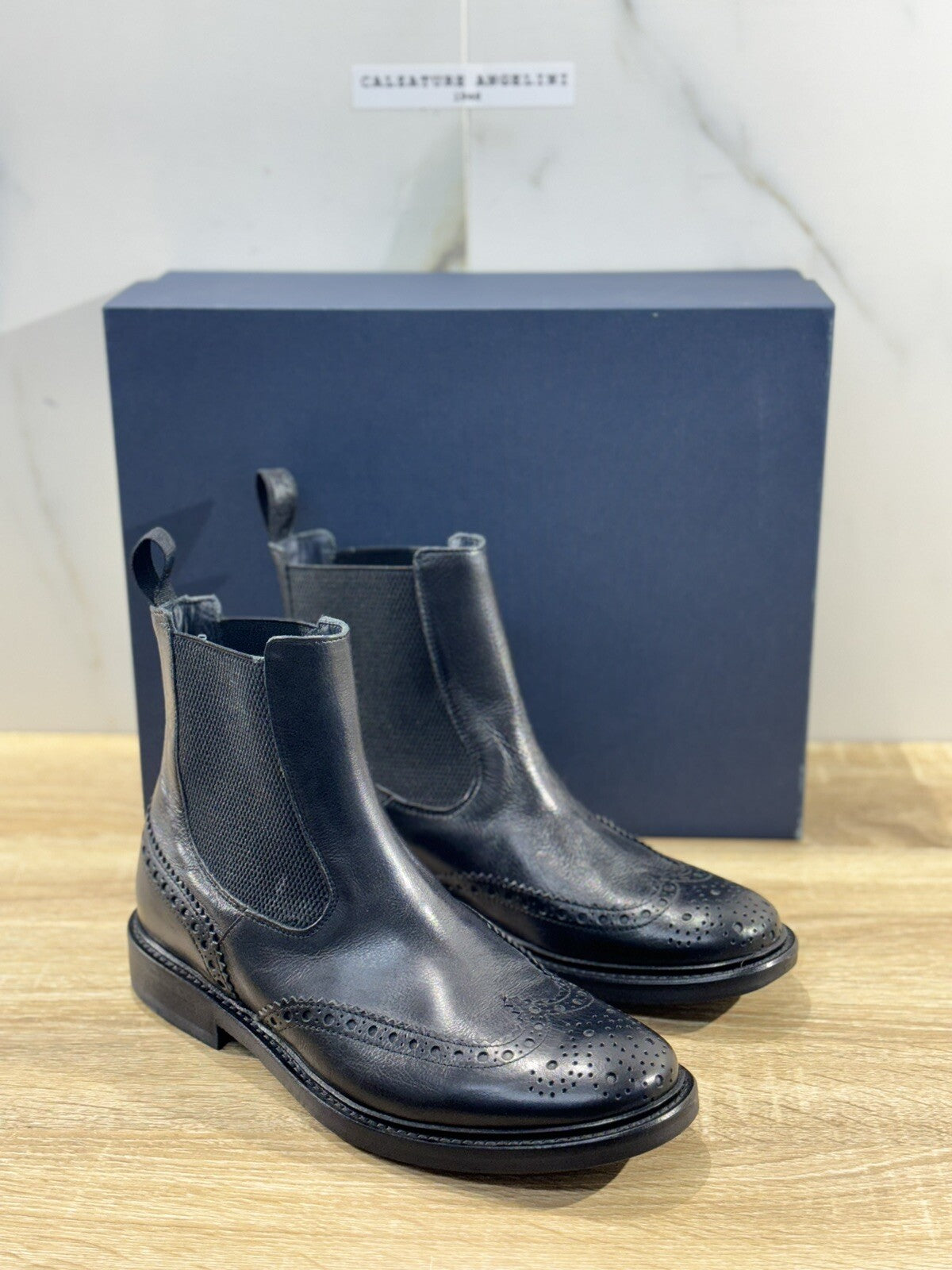 Seboy’s Chelsea Boot Uomo Pelle Nero Fondo Gomma Cuoio Made In Italy 42