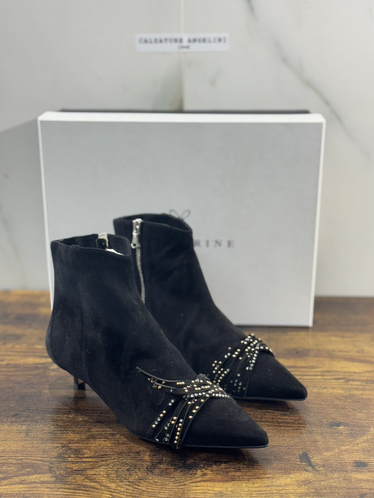 Prosperine Stivaletto Donna Suede Nero Con Tacchetto 37