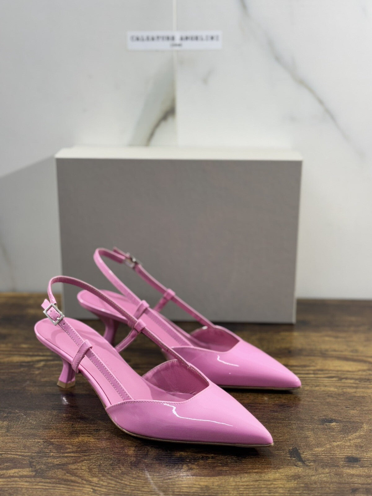 Sergio Levantesi Sling Back Donna Coral Pelle Pink Luxury Woman Sandal 40