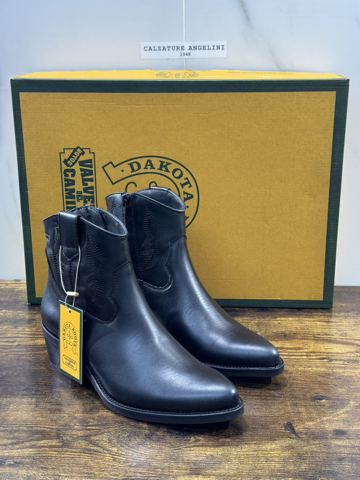 Dakota Boots Stivaletto Texano Donna Pelle Nero Top Quality 39
