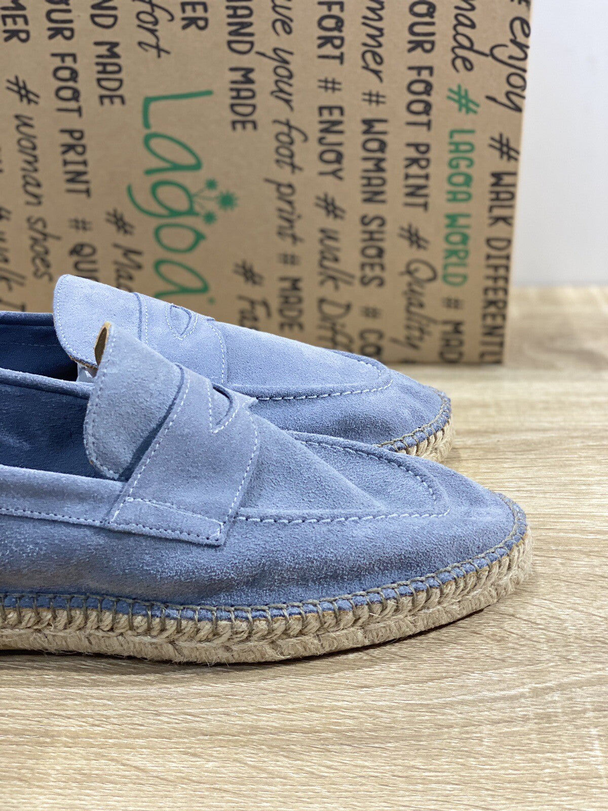 Lagoa Mocassino Uomo Suede Avio Summer Walk Fondo Gomma 40