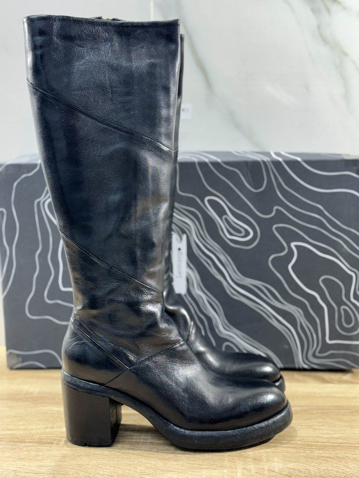 Lemargo Stivale Donna Luxury Artisanal Craftmanship Pelle Nero Causal Boot 40