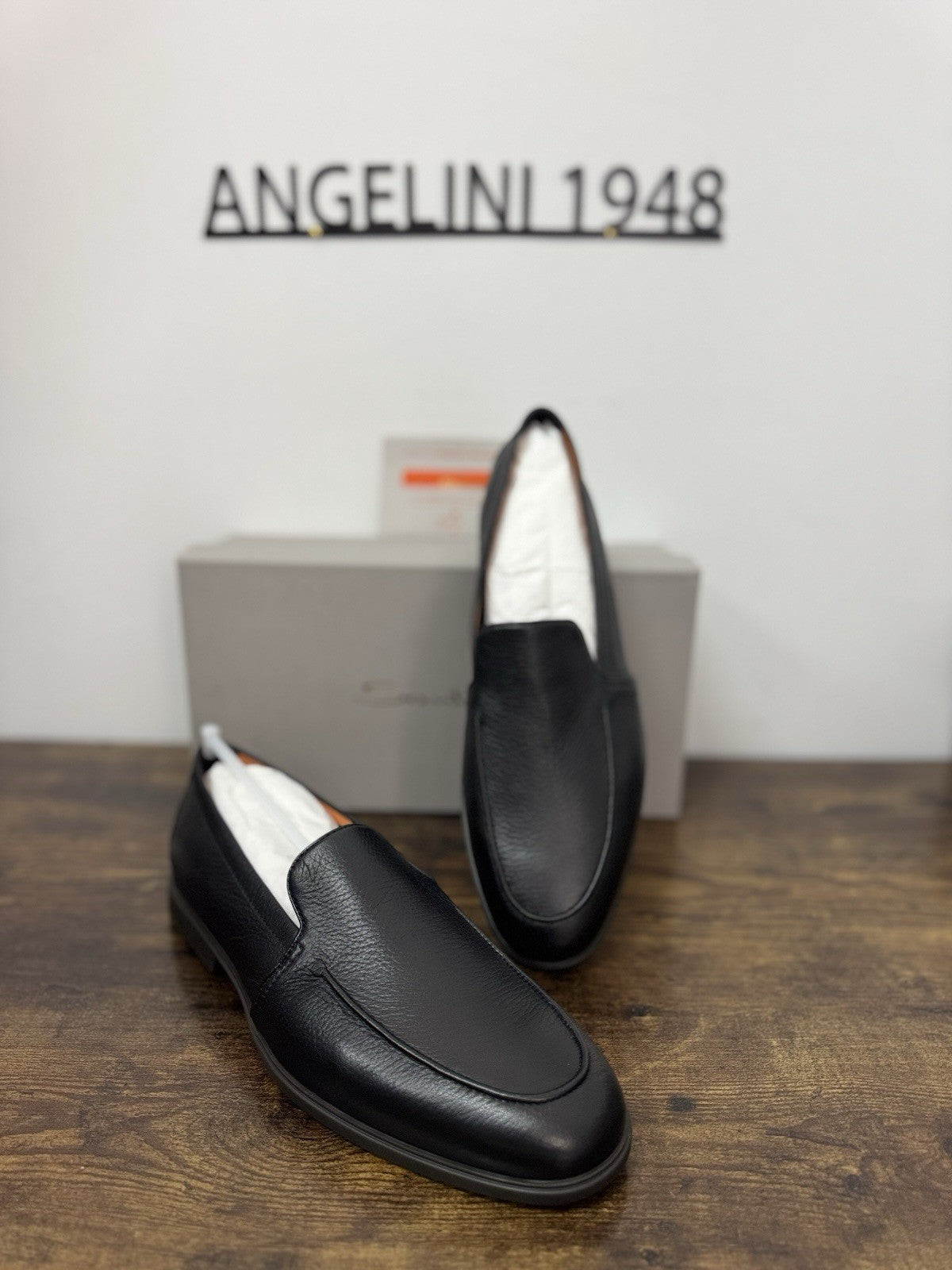 Santoni Mocassino Summer Walk Pelle Cervo Nero Casual Santoni Uomo 46