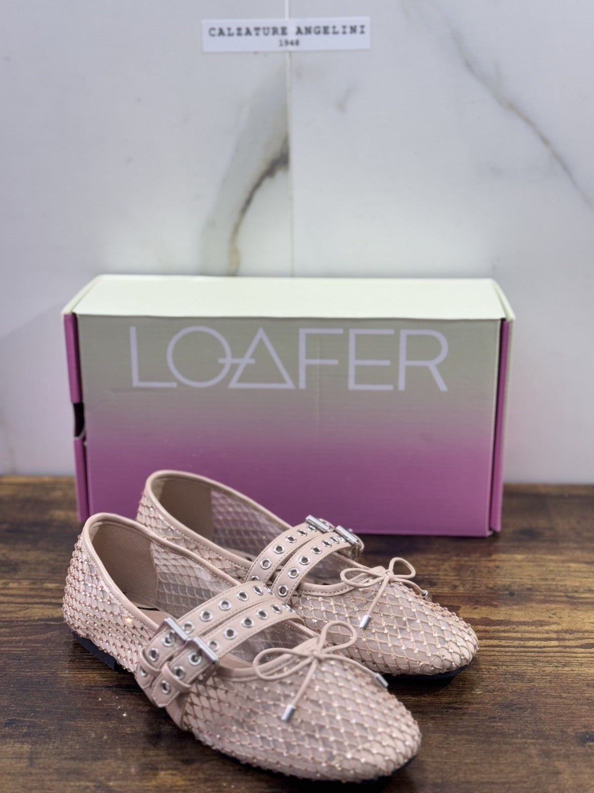 Ballerina Loafer Anna Pelle Rosa Intrecciata Donna 36