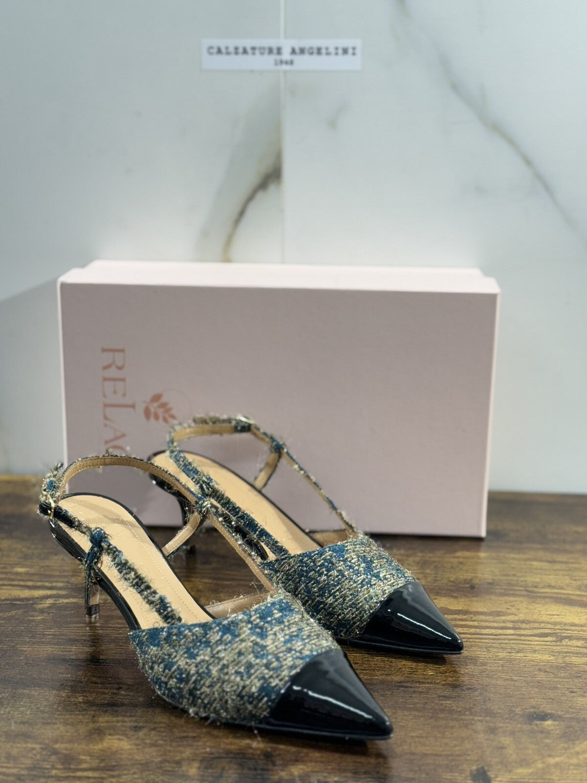 Relac Scarpa Donna Sling Back Allure Ottanio Luxury Handmade Shoes Relac 37