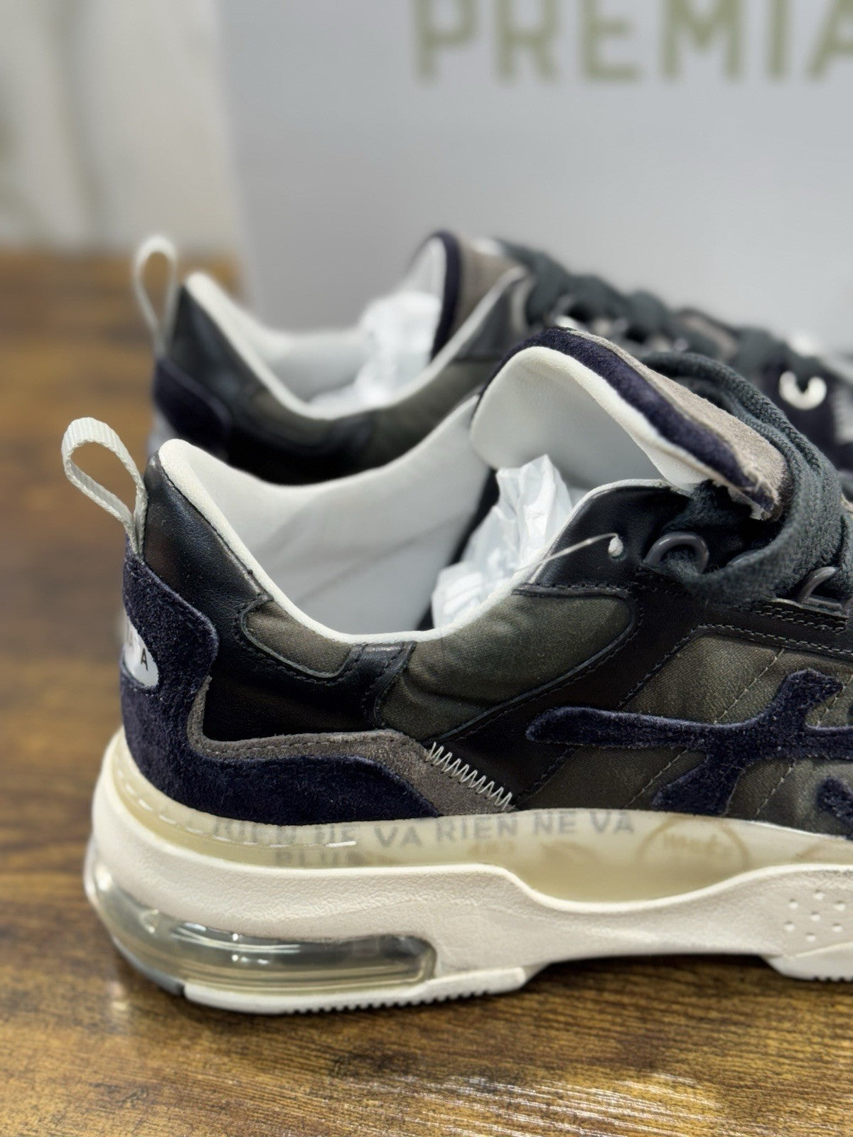 Premiata Sneaker Uomo Drake Suede Blu Casual Premiata Men Shoe 40