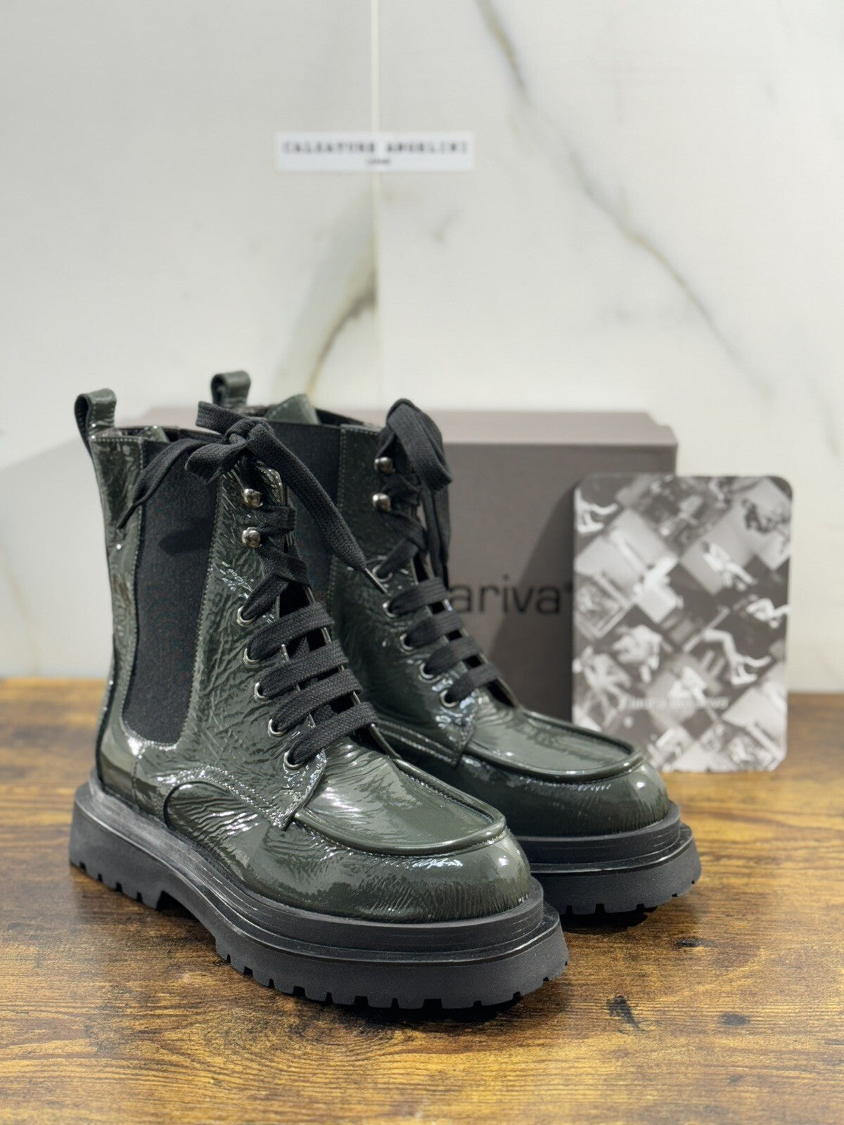 Laura Bellariva Stivaletto Donna Verdone Combat Boot Woman 37