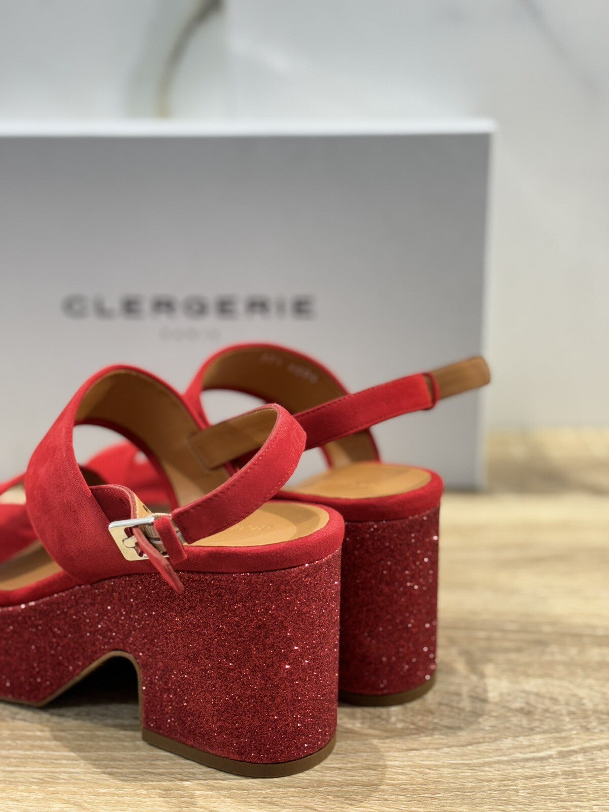 Clergerie Sandalo Donna Zeppa Corasv Pelle Rosso Luxury Clergerie Sandal 37